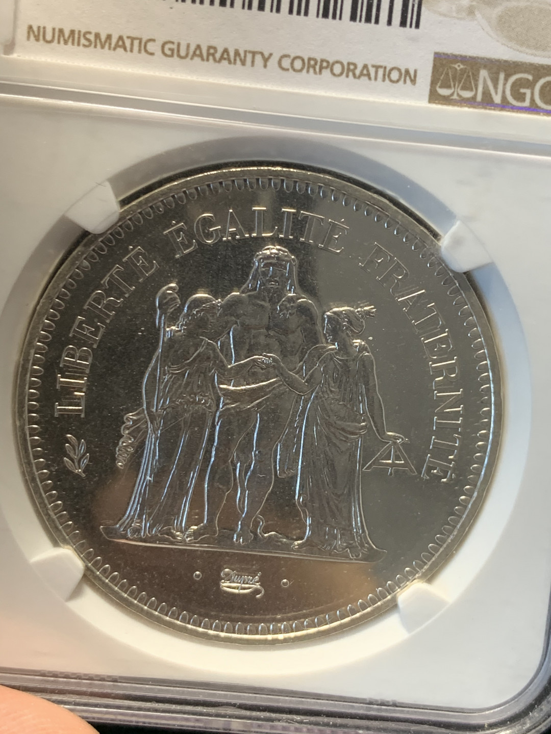 《竞宝斋》钱币微拍-第8场（不限金额顺丰包邮） NGC-SP67 法国 1980年 大力神 50法郎 试铸币 大银币 稀少