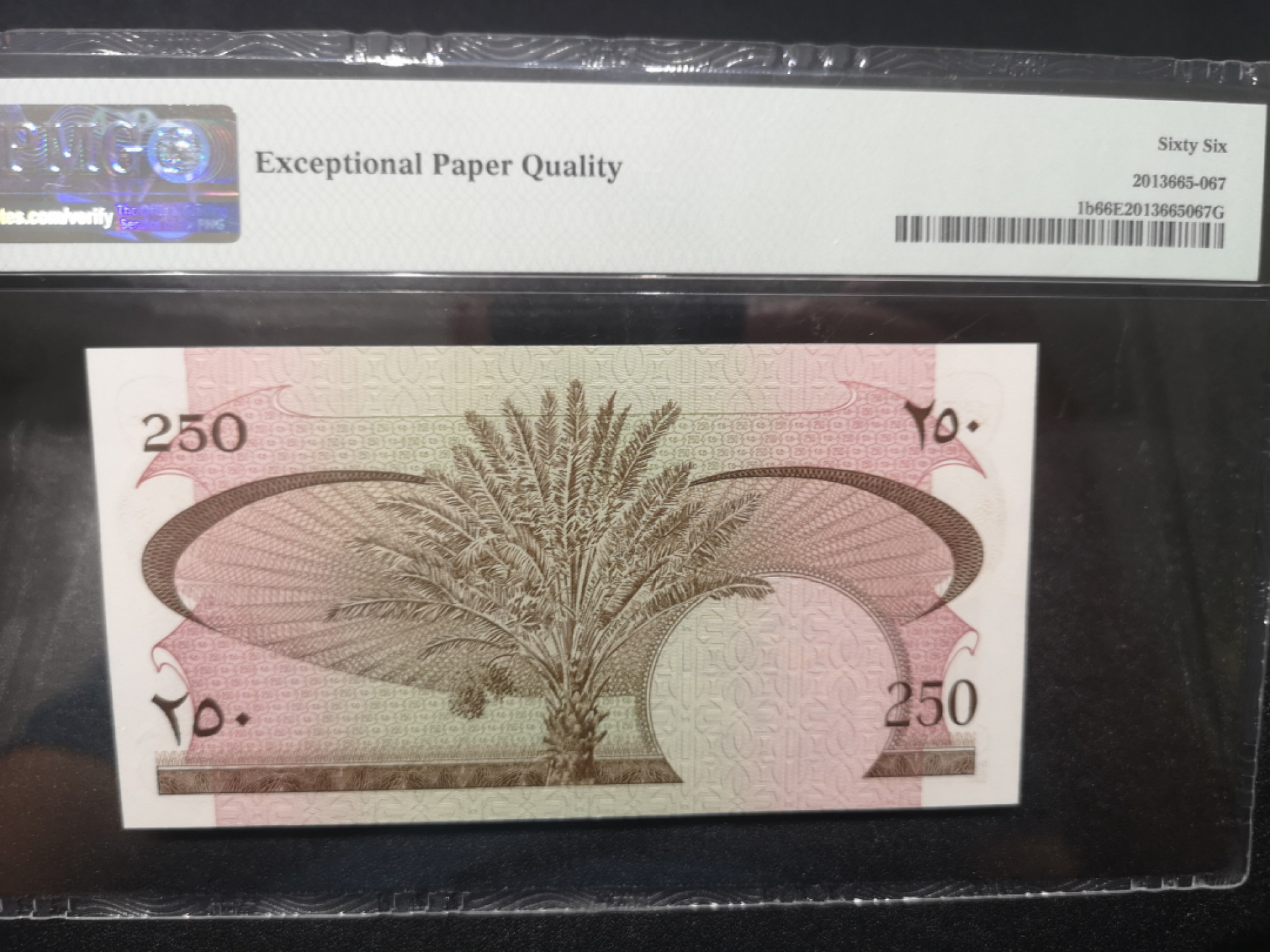 《外钞收藏家》金九银十双拍9号场（总133期）（本期72件） 1965年也门250 pmg66 555豹子号