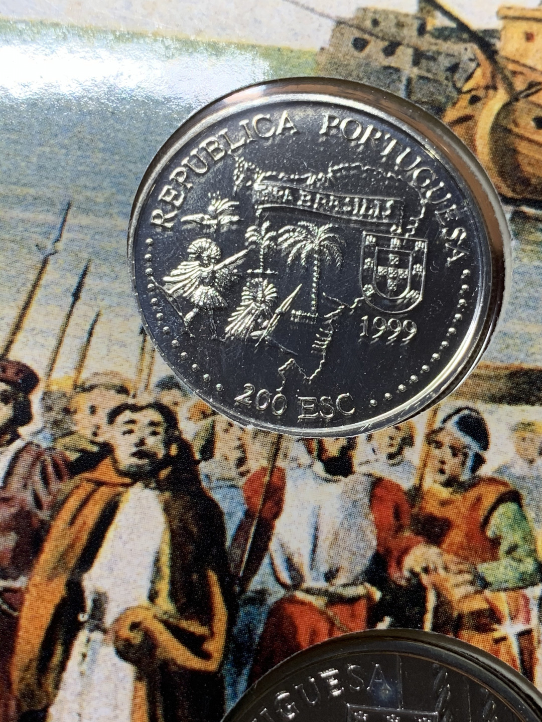 《竞宝斋》钱币微拍-第8场（不限金额顺丰包邮） 葡萄牙大航海 1999年 精制银币 4枚装 卡册完整 （每枚重26.5克 925银）共4枚