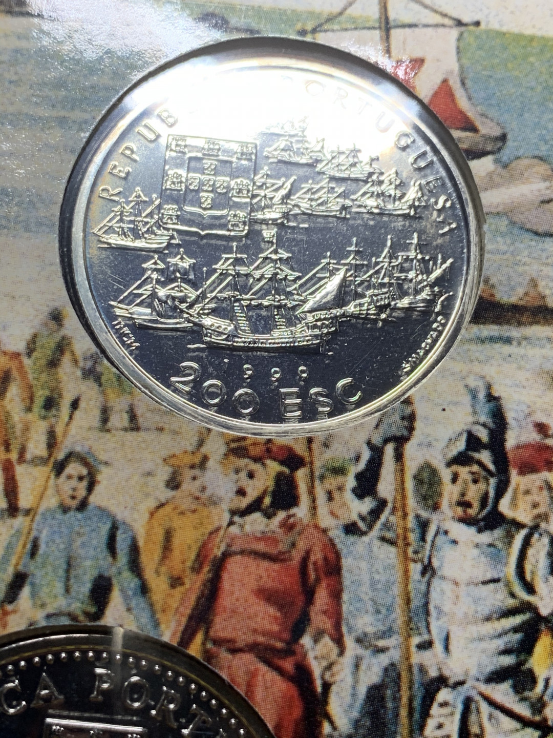 《竞宝斋》钱币微拍-第8场（不限金额顺丰包邮） 葡萄牙大航海 1999年 精制银币 4枚装 卡册完整 （每枚重26.5克 925银）共4枚