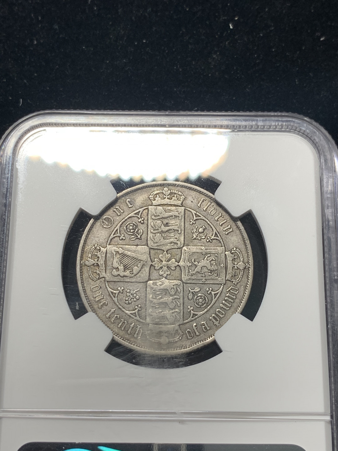 《竞宝斋》钱币微拍-第8场（不限金额顺丰包邮） NGC-VF35 英国 1883年 维多利亚女王 哥特福林 2先令 原味银币