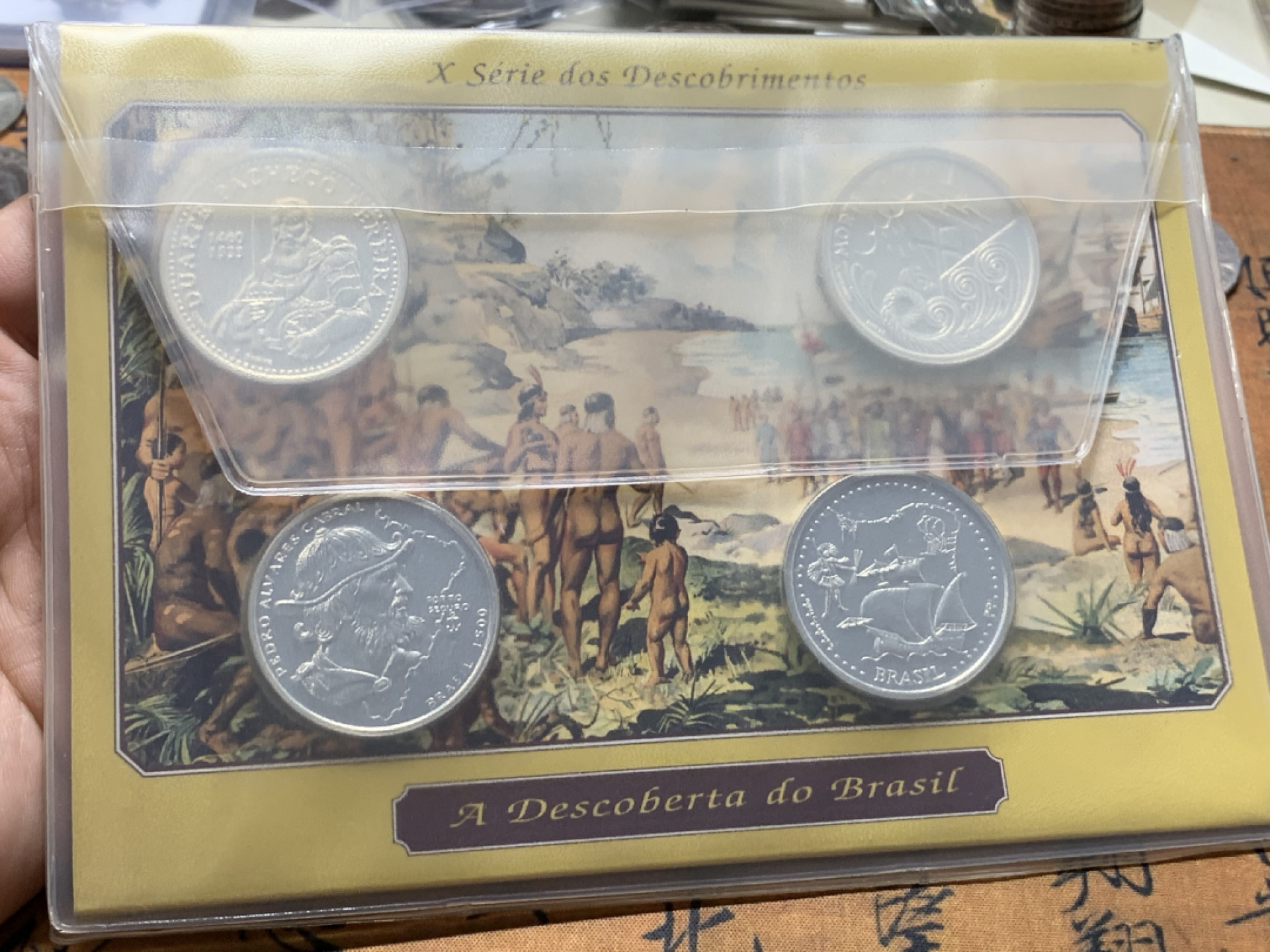 《竞宝斋》钱币微拍-第8场（不限金额顺丰包邮） 葡萄牙大航海 1999年 精制银币 4枚装 卡册完整 （每枚重26.5克 925银）共4枚