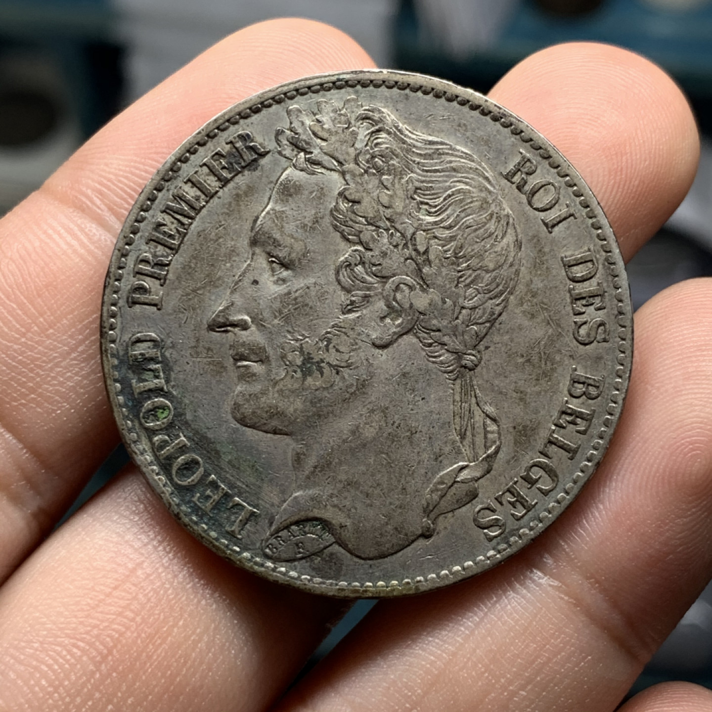 《竞宝斋》钱币微拍-第8场（不限金额顺丰包邮） 比利时 1849年 利奥波德一世 5法郎 原味好品 大银币 24.9g，37.4mm