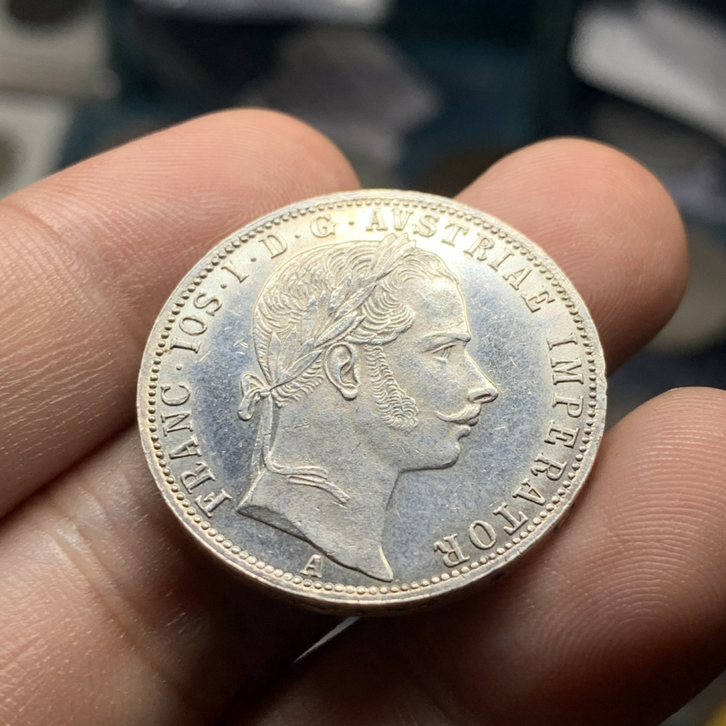 《竞宝斋》钱币微拍-第8场（不限金额顺丰包邮） 匈牙利 1861年 1福林 好品银币 12.3g，29.2mm