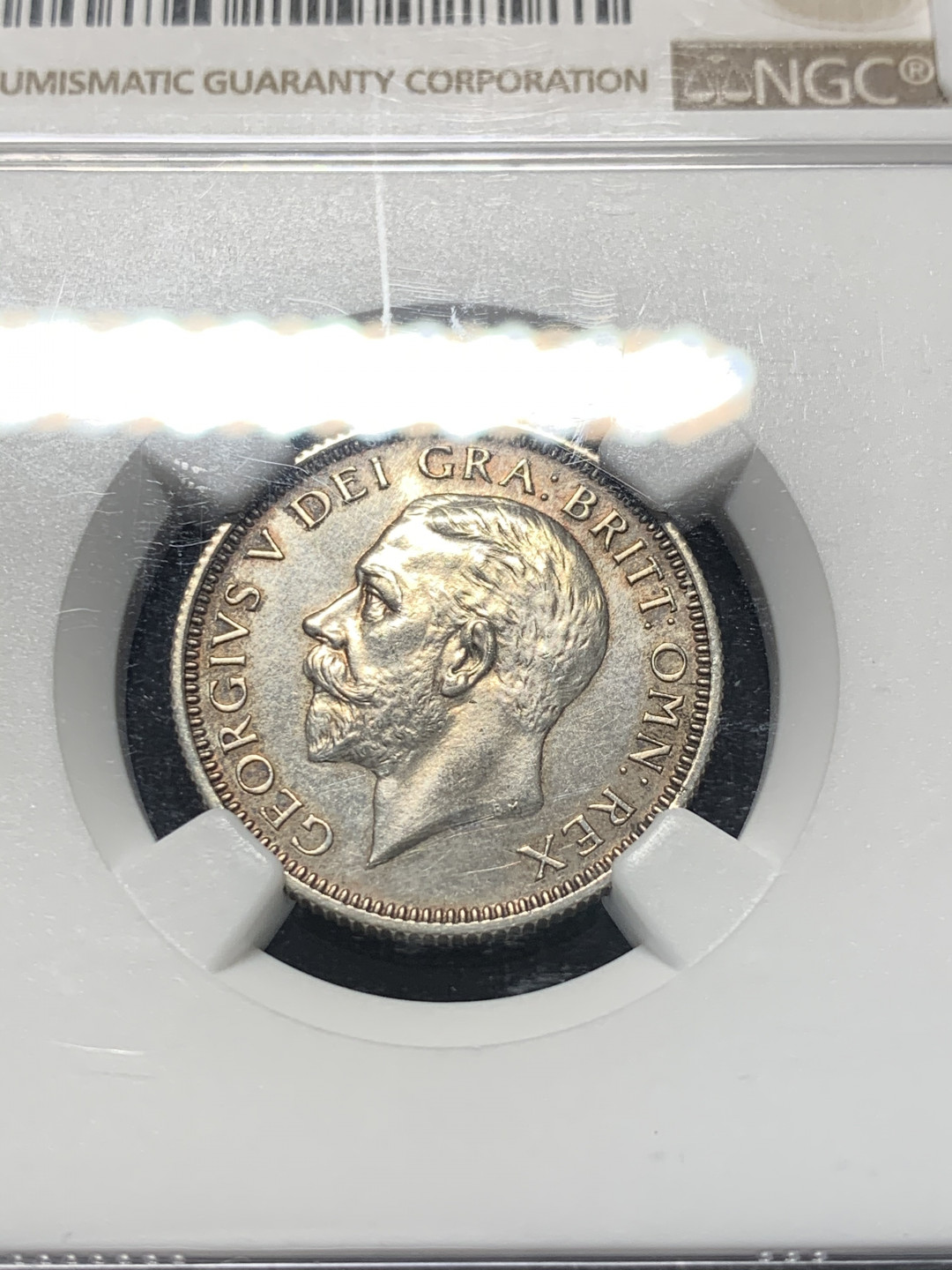 《竞宝斋》钱币微拍-第8场（不限金额顺丰包邮） NGC-PF62 英国1927年乔治五世精制1先令 NGC编号：4898210-044