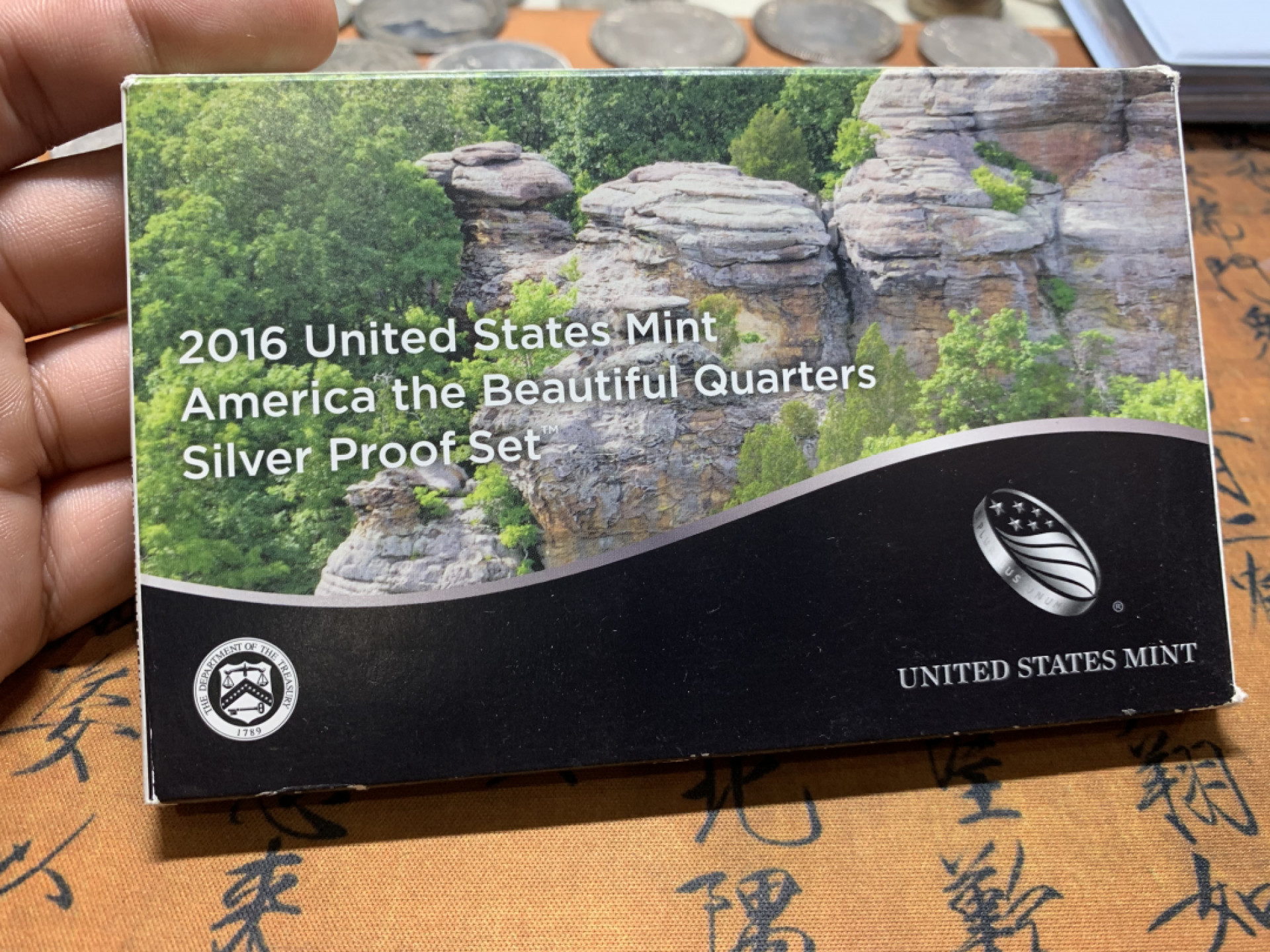 《竞宝斋》钱币微拍-第8场（不限金额顺丰包邮） 美国 2016年 国家公园精制 5枚装银套币 完美细节 小中见大