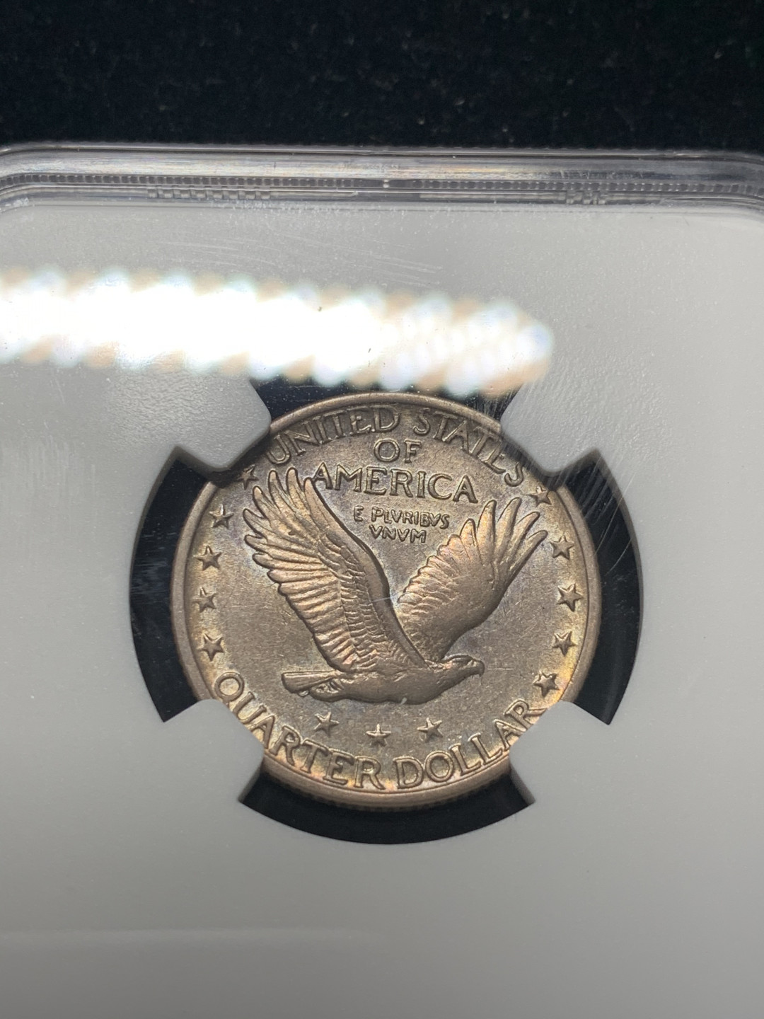 《竞宝斋》钱币微拍-第8场（不限金额顺丰包邮） NGC-AU53 美国 1919年 站人 25分 银币 少见品种