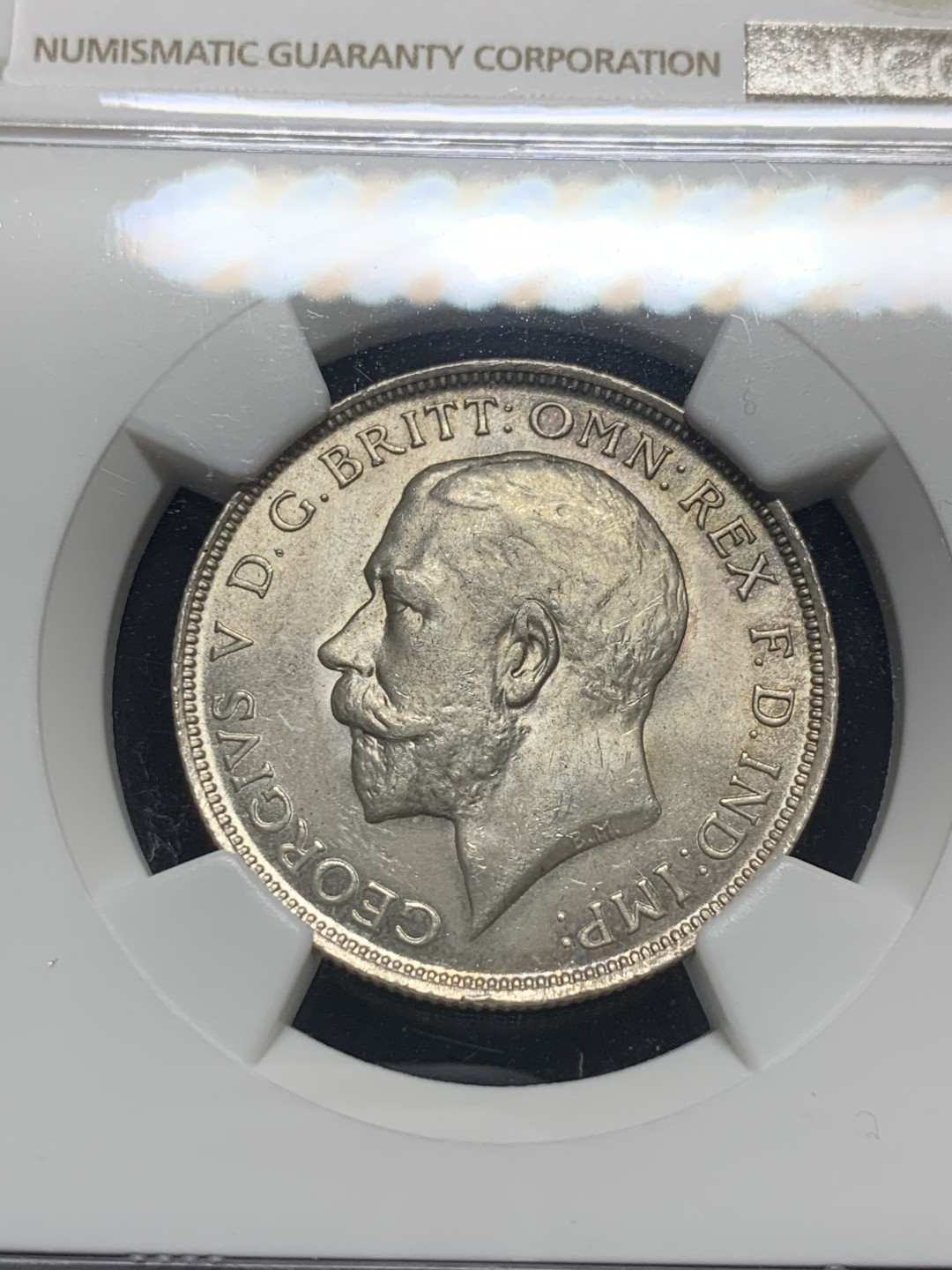 《竞宝斋》钱币微拍-第8场（不限金额顺丰包邮） NGC-MS64 英国1918年乔治五世弗罗林 1918为高银版，含925银，通货都少见，64的分的第一次过手 NGC编号：4792015-004