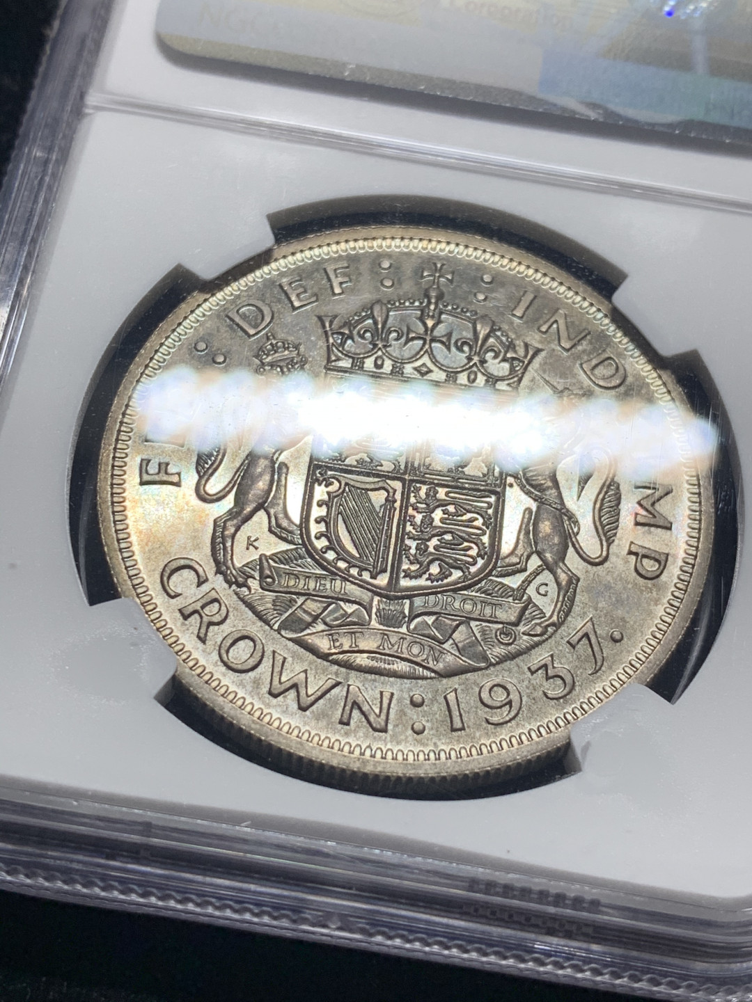 《竞宝斋》钱币微拍-第8场（不限金额顺丰包邮） NGC-PF64 英国1937年乔治六世精制登基克朗 精制品质，细节具在，要光有光要底有底，难得！NGC编号：4583612-013 带彩 