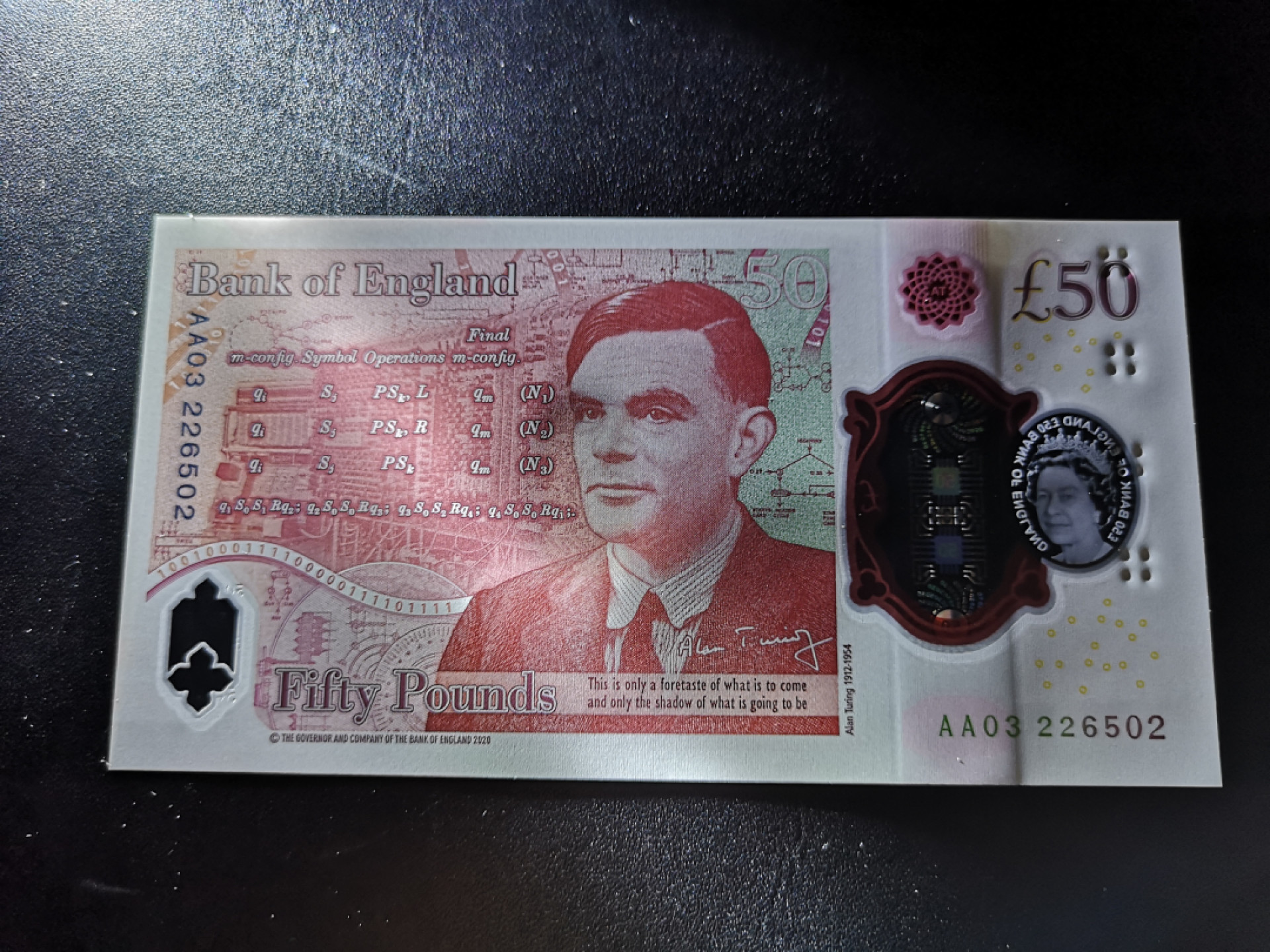 《外钞收藏家》金九银十双拍10号场（总134期）（本期90件） 英国最新版塑料钞50镑 全程无47 AA冠 全新UNC