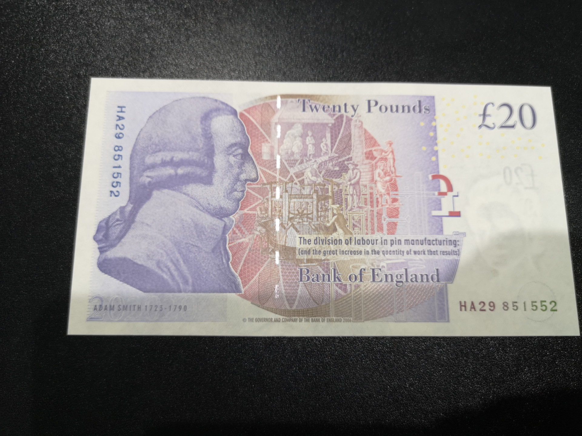 《外钞收藏家》金九银十双拍10号场（总134期）（本期90件） 英国F序列20镑 全程无47 全新UNC