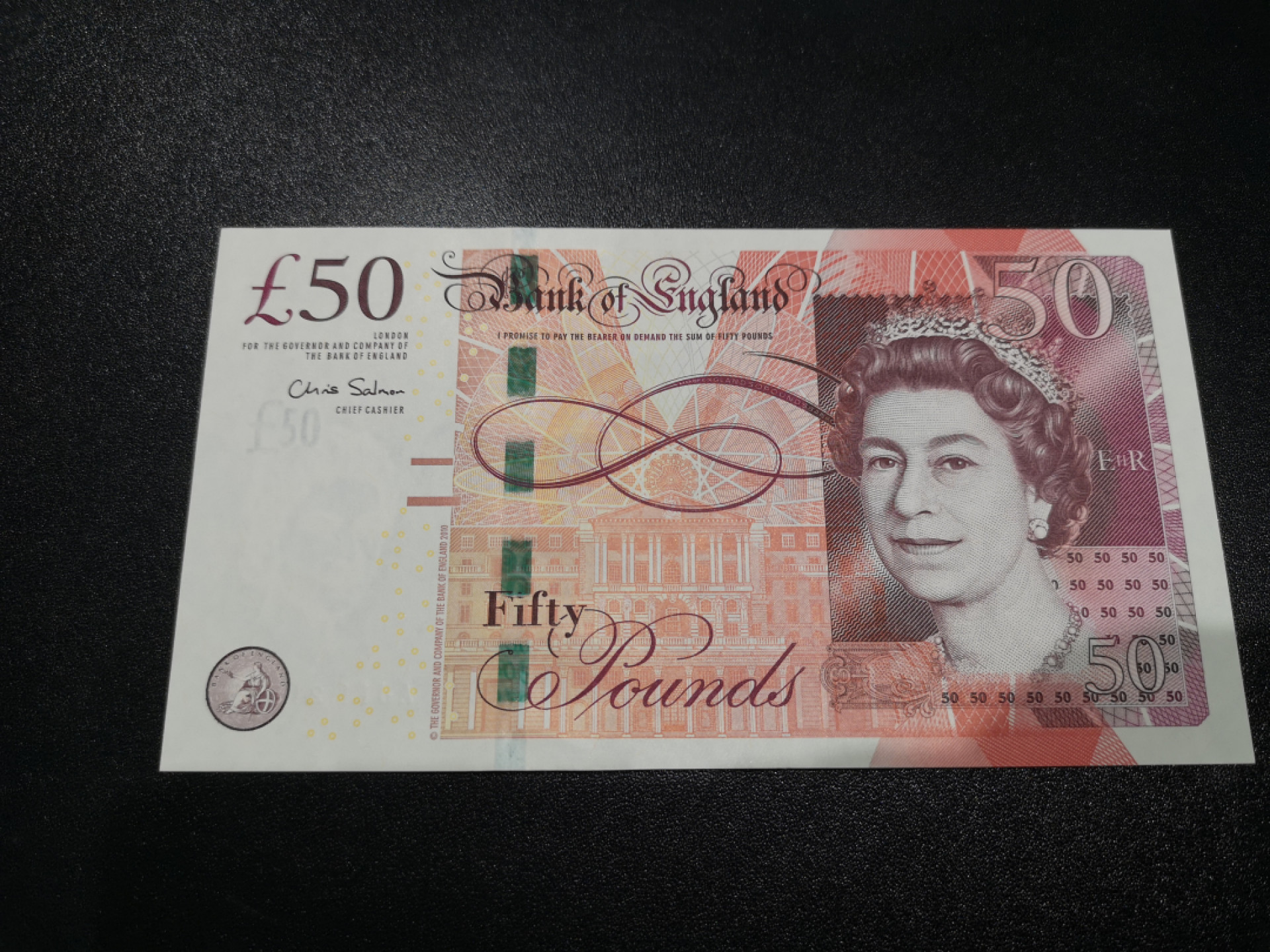 《外钞收藏家》金九银十双拍10号场（总134期）（本期90件） 英国F序列50镑 全程无47 尾8 全新UNC
