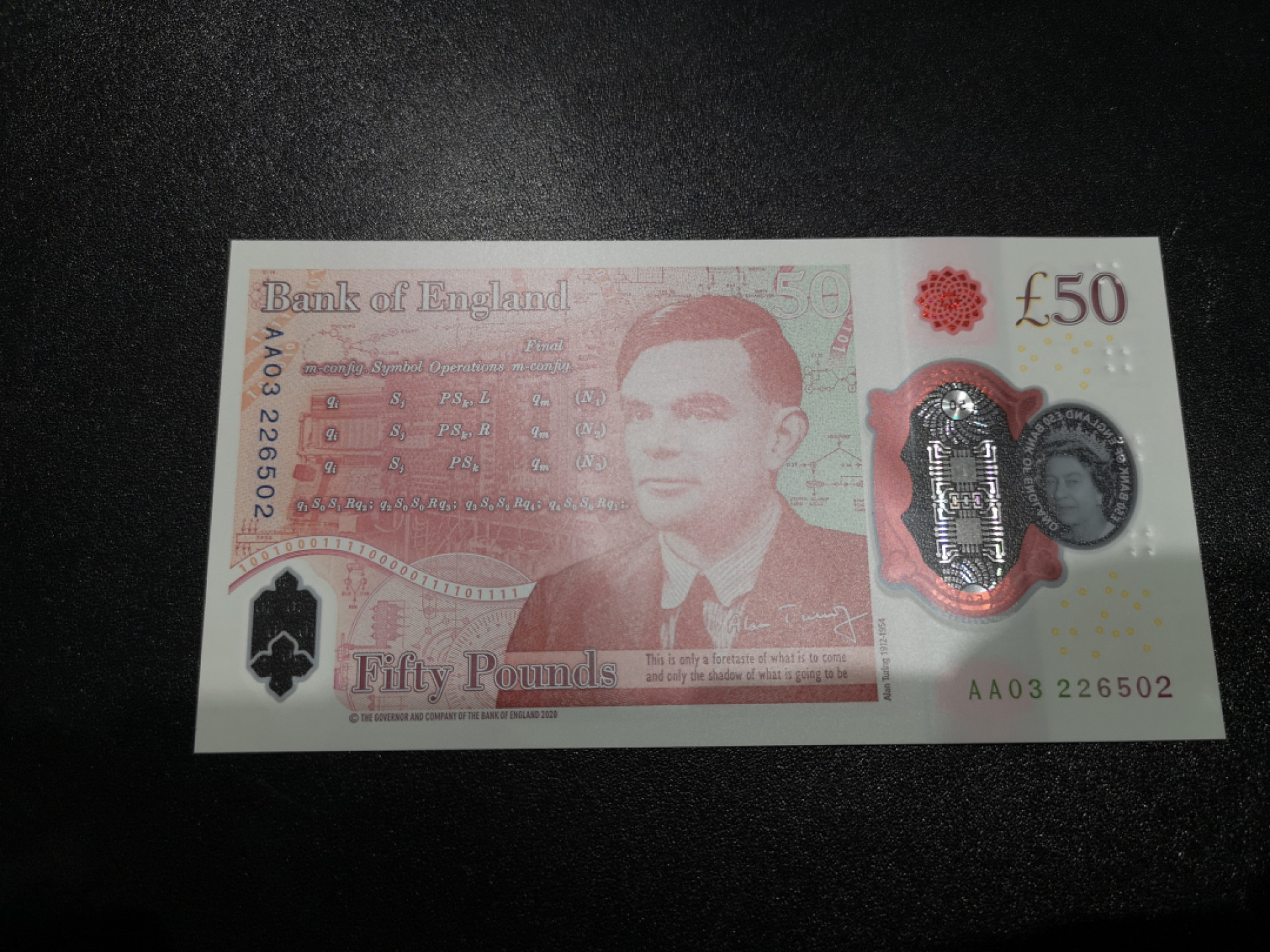 《外钞收藏家》金九银十双拍10号场（总134期）（本期90件） 英国最新版塑料钞50镑 全程无47 AA冠 全新UNC