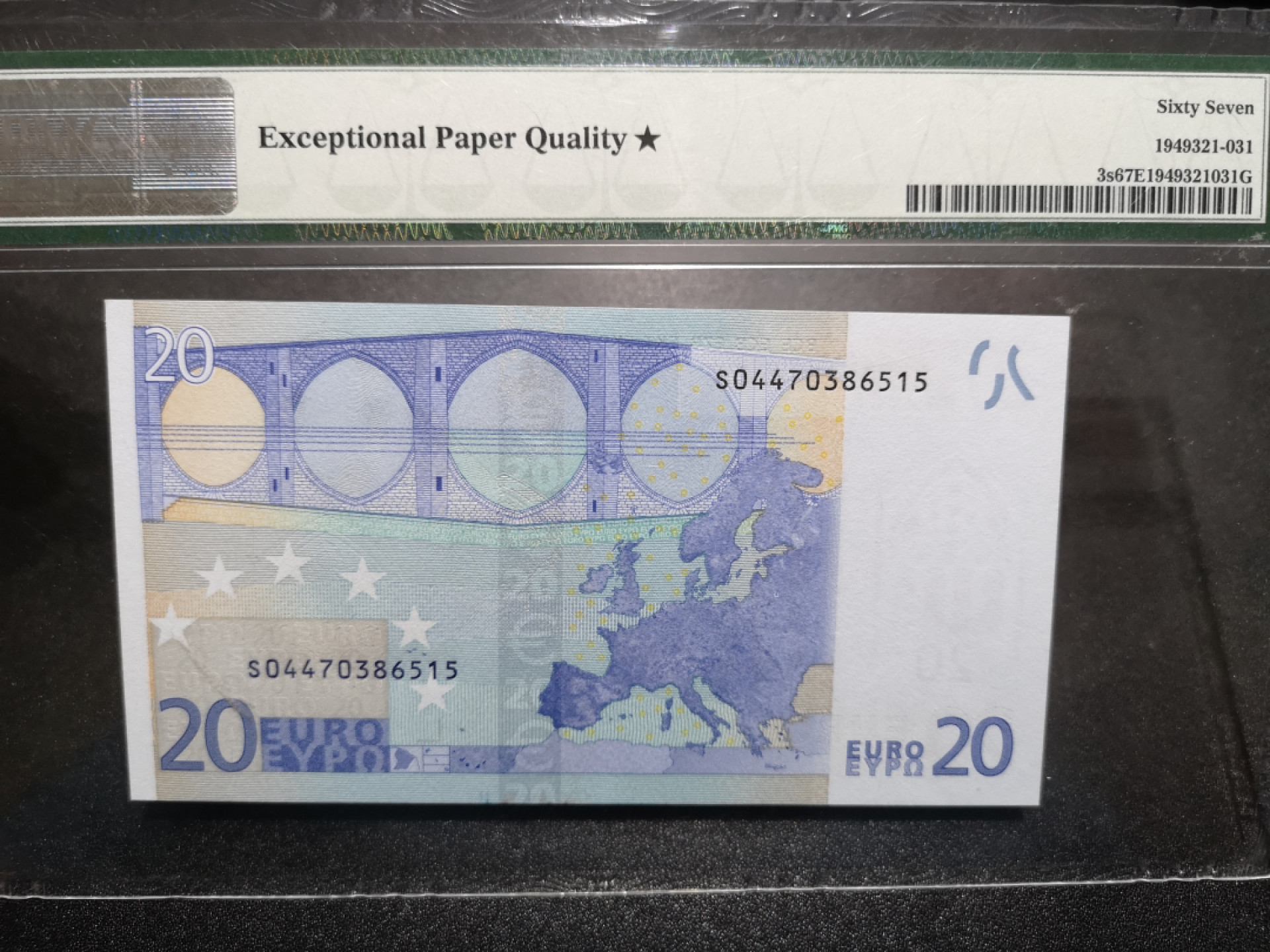 《外钞收藏家》金九银十双拍10号场（总134期）（本期90件） 2002年一签20欧元 稀少 PMG67🌟 意大利
