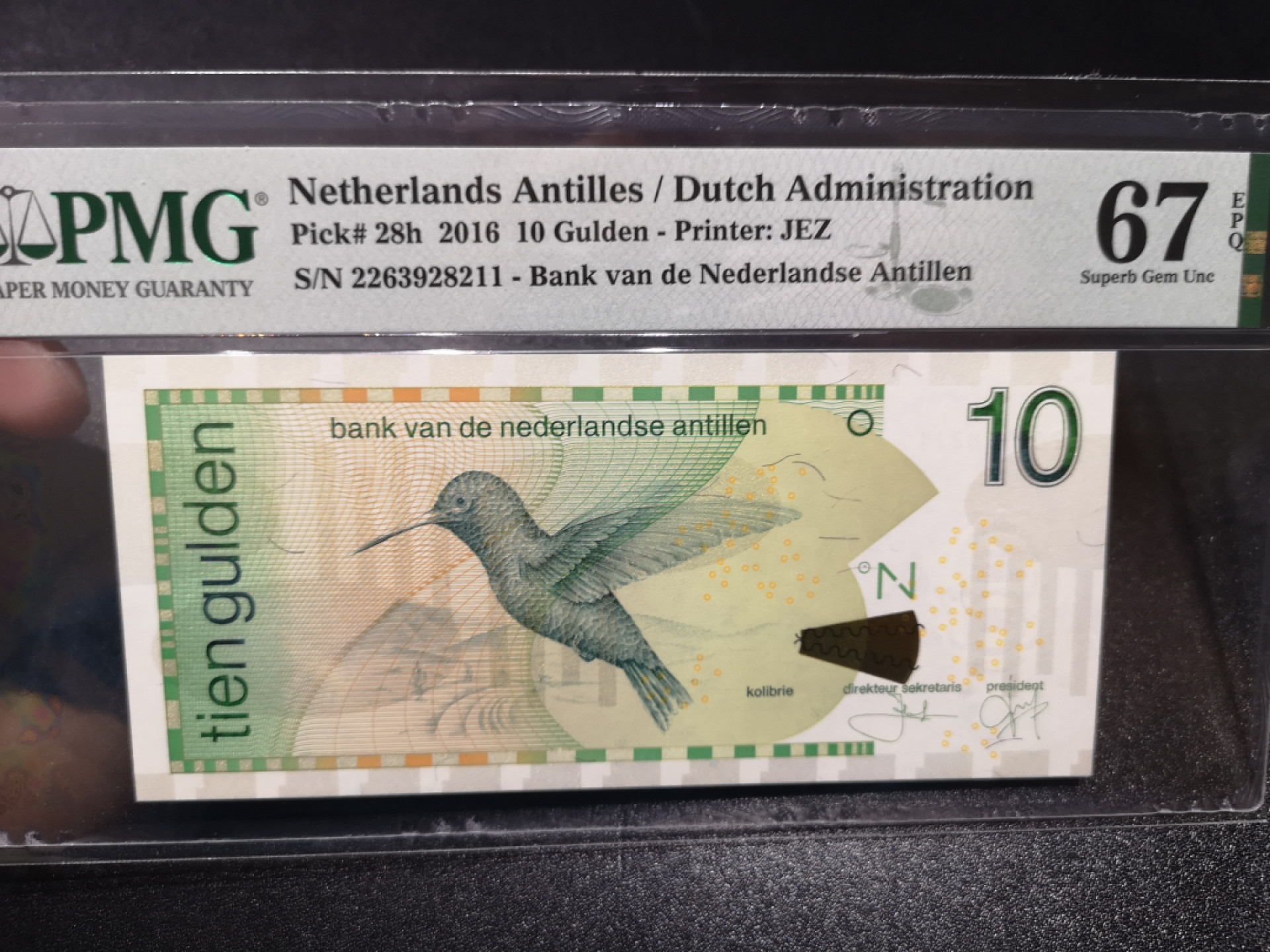 《外钞收藏家》金九银十双拍10号场（总134期）（本期90件） 2016年荷属安第列斯 10盾 无47 PMG67