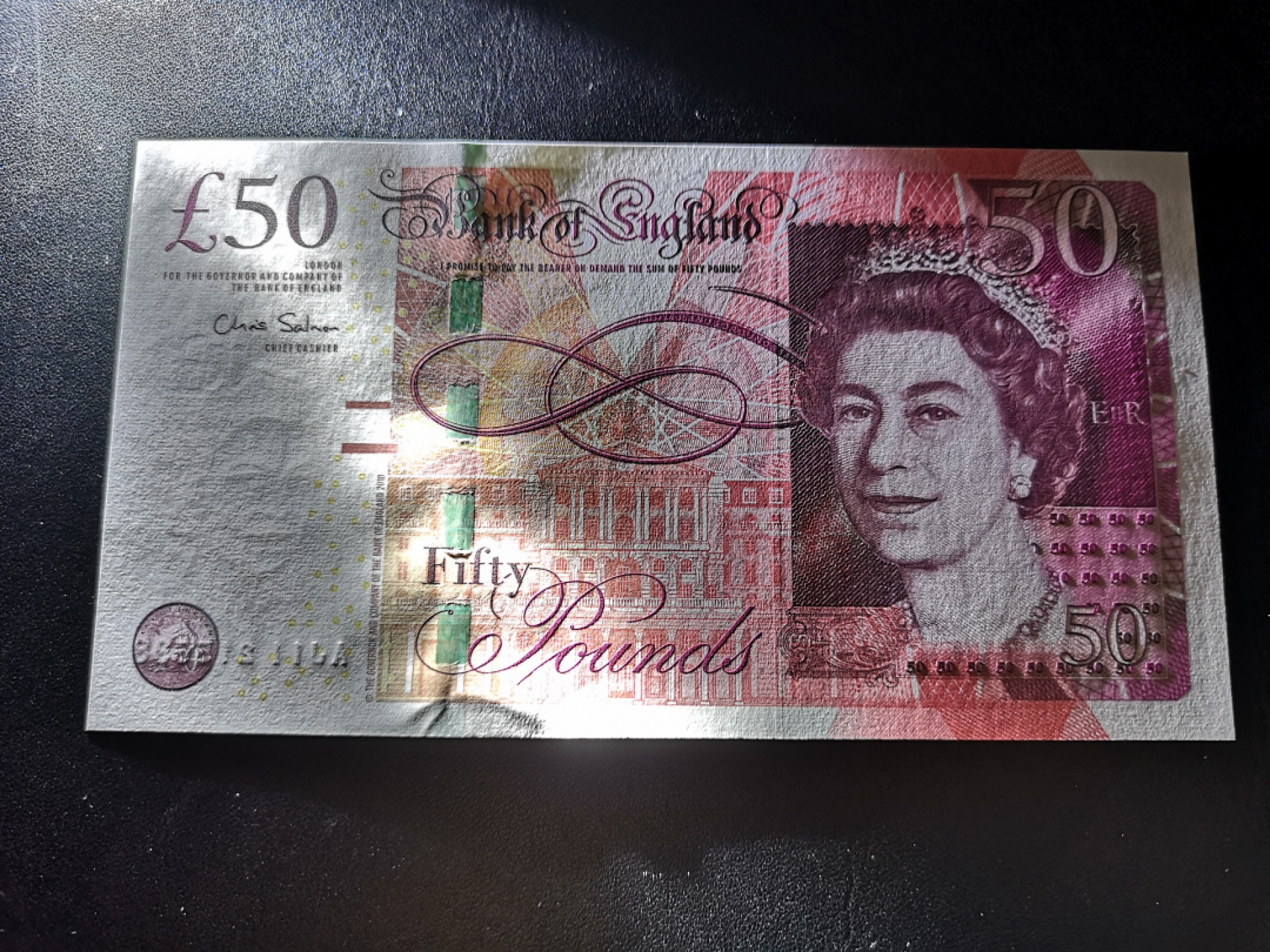 《外钞收藏家》金九银十双拍10号场（总134期）（本期90件） 英国F序列50镑 全程无47 尾8 全新UNC