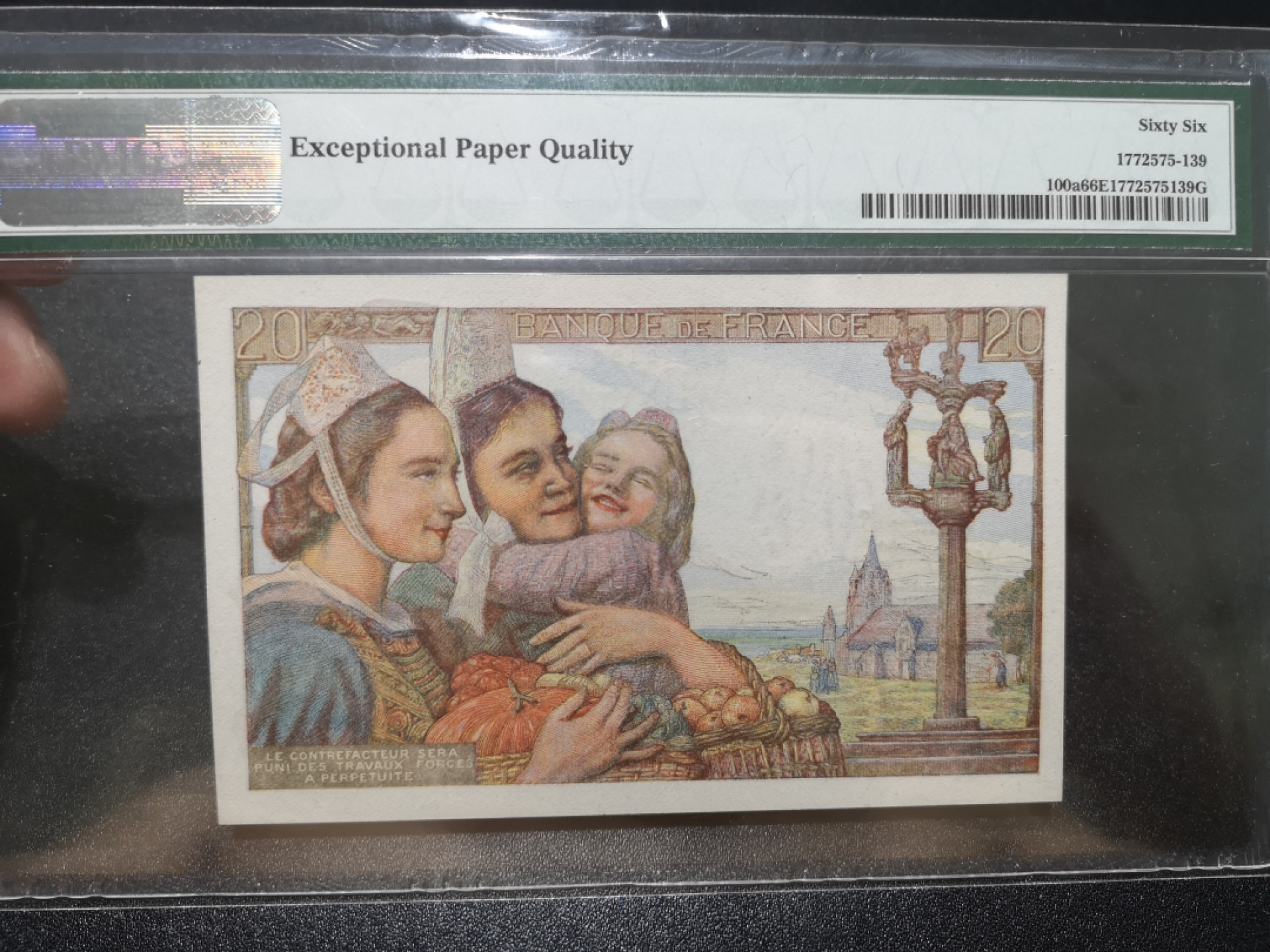 《外钞收藏家》第一百三十五期 1944年法国20法郎 PMG66