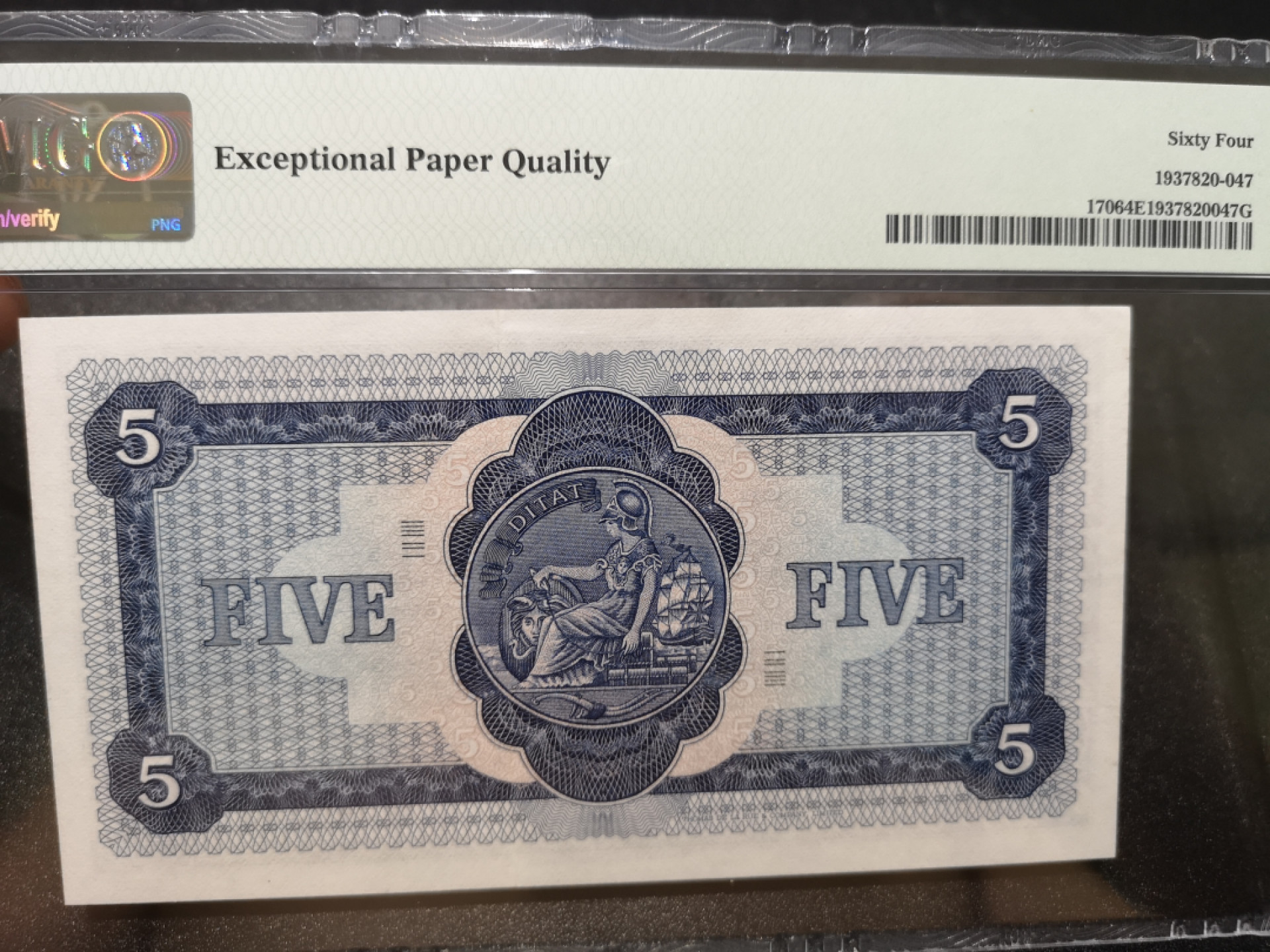 《外钞收藏家》第一百三十五期 1968年苏格兰亚麻银行 5镑 PMG64E