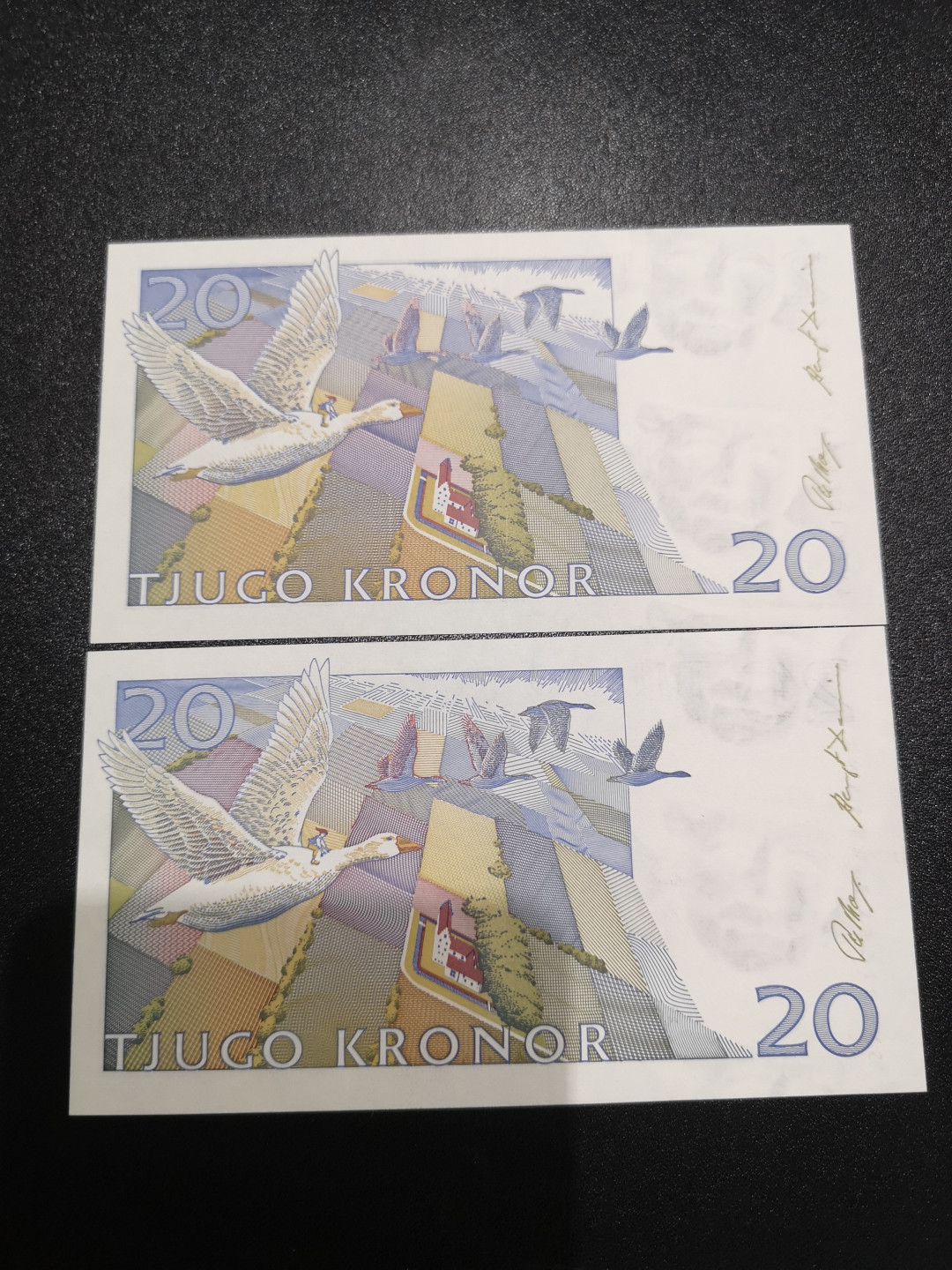 《外钞收藏家》第一百三十五期 瑞典20克朗 初版2张一起 全新UNC