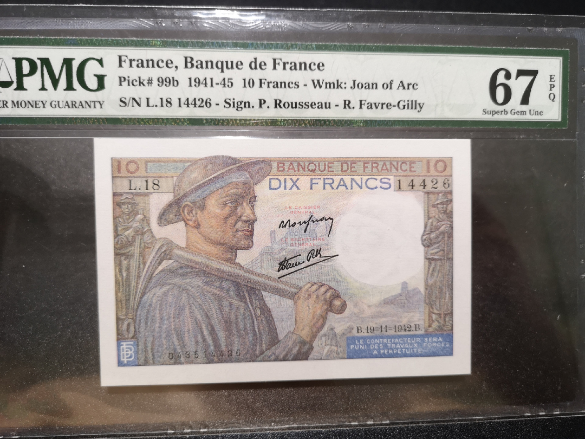 《外钞收藏家》第一百三十五期 1942年法国50法郎 PMG67