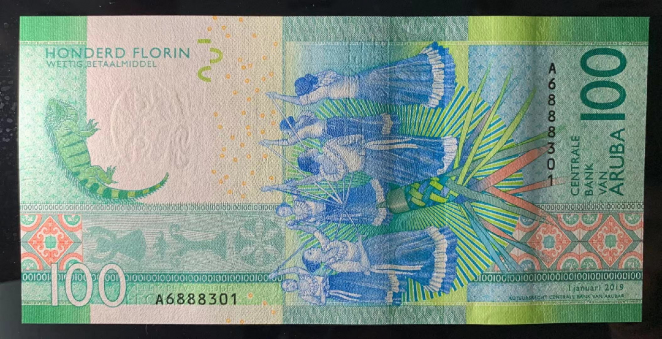 《外钞收藏家》金九银十双拍10号场（总134期）（本期90件） 2019年最新版阿鲁巴100 A冠无47 全新UNC