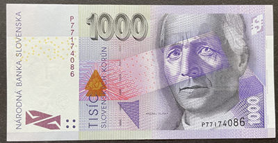小福收藏拍卖第34期 外币裸钞场 本期有多个最高值 荷兰水鸟以及阿曼 阿联酋 斯洛伐克 格鲁吉亚 哈萨克斯坦等多国精品纸钞 - 斯洛伐克  2005年 1000克朗 unc