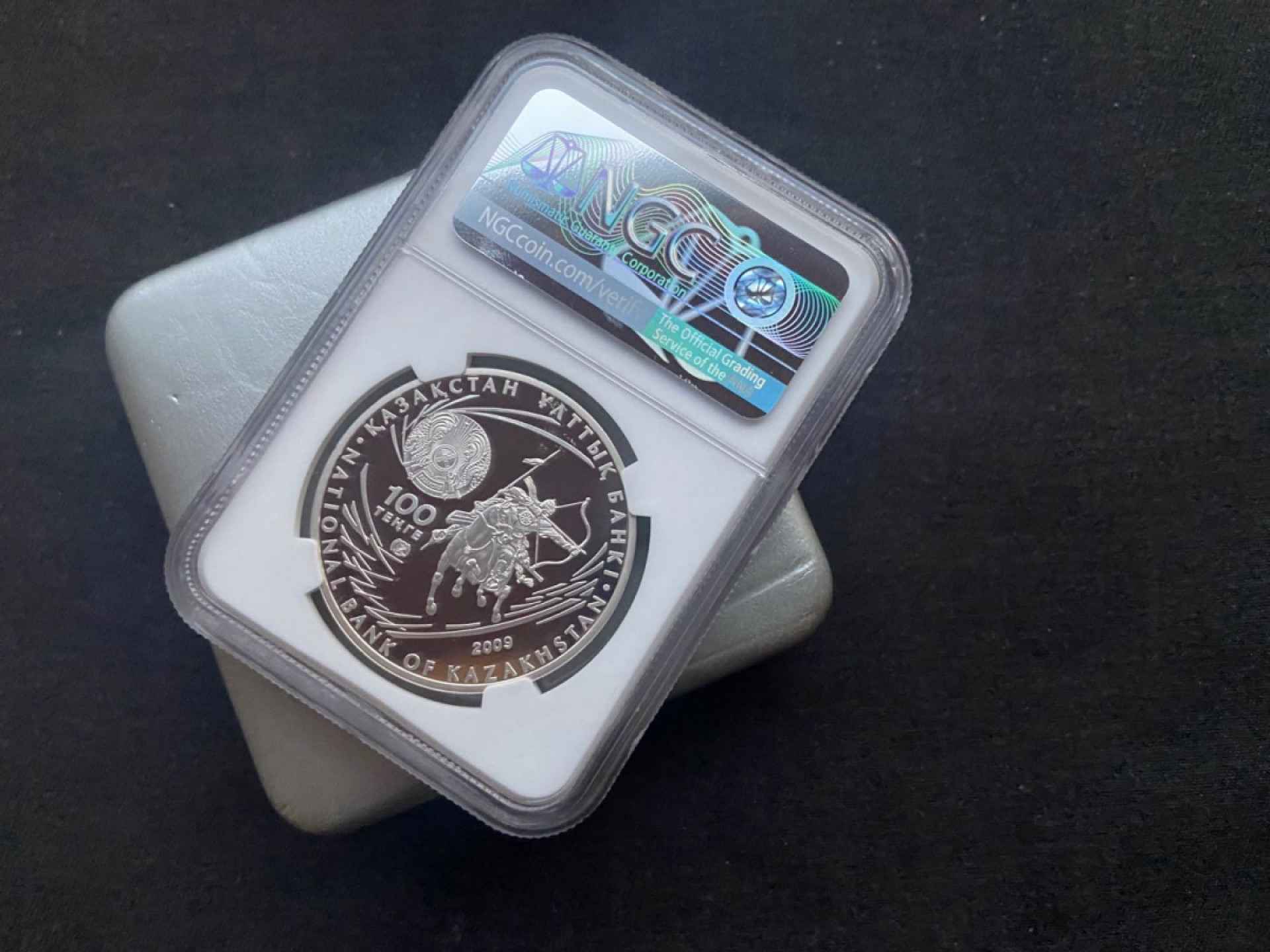 【随心拍&Getcoins】钱币拍卖第103期  【克劳斯获奖币】【哈萨克斯坦】阿拉提银币ngc69