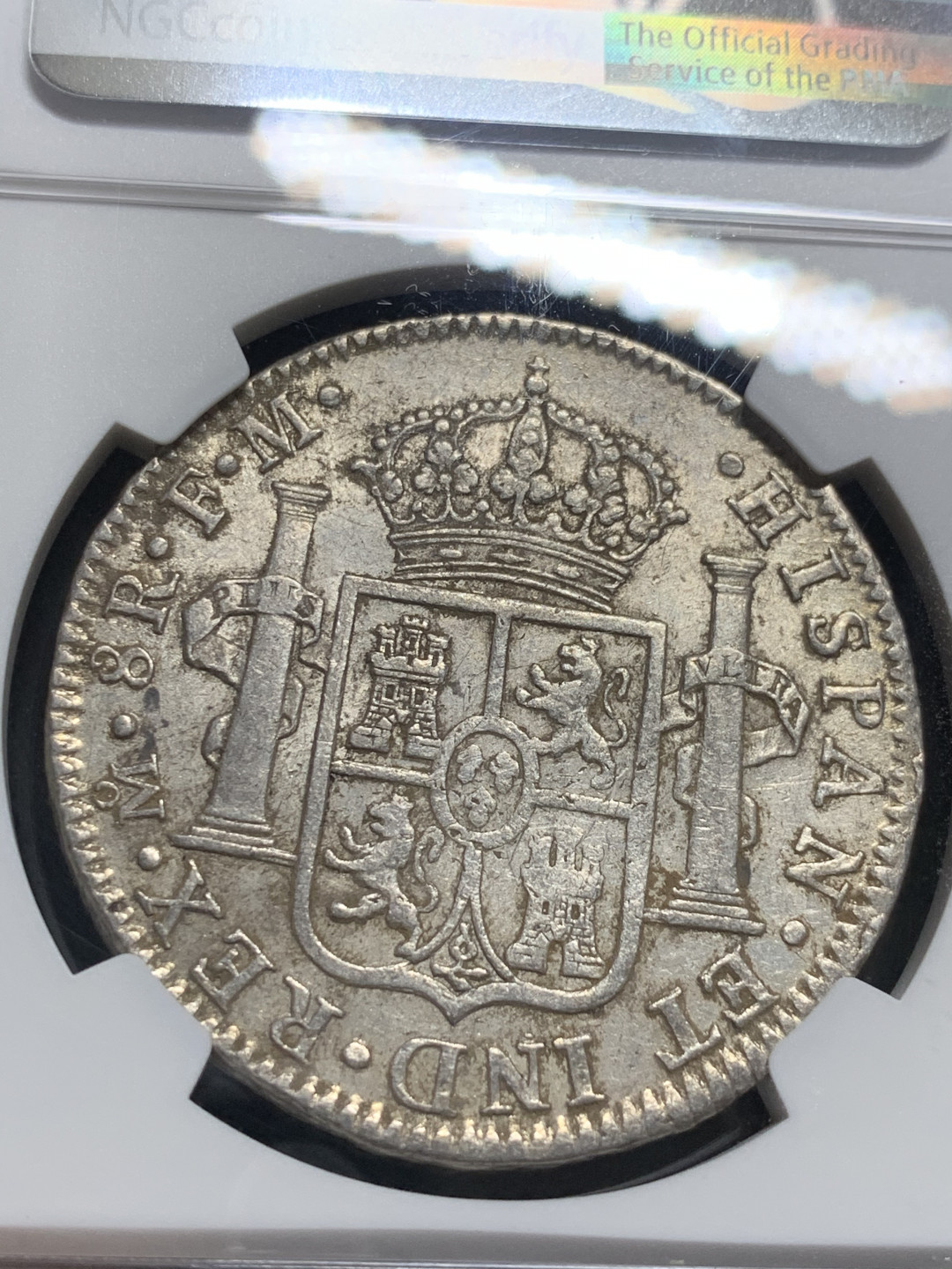 《竞宝斋》钱币微拍-第9场（不限金额顺丰包邮） NGC-AU53 墨西哥 1800年 卡洛斯四世 8R 大银币 原味好品