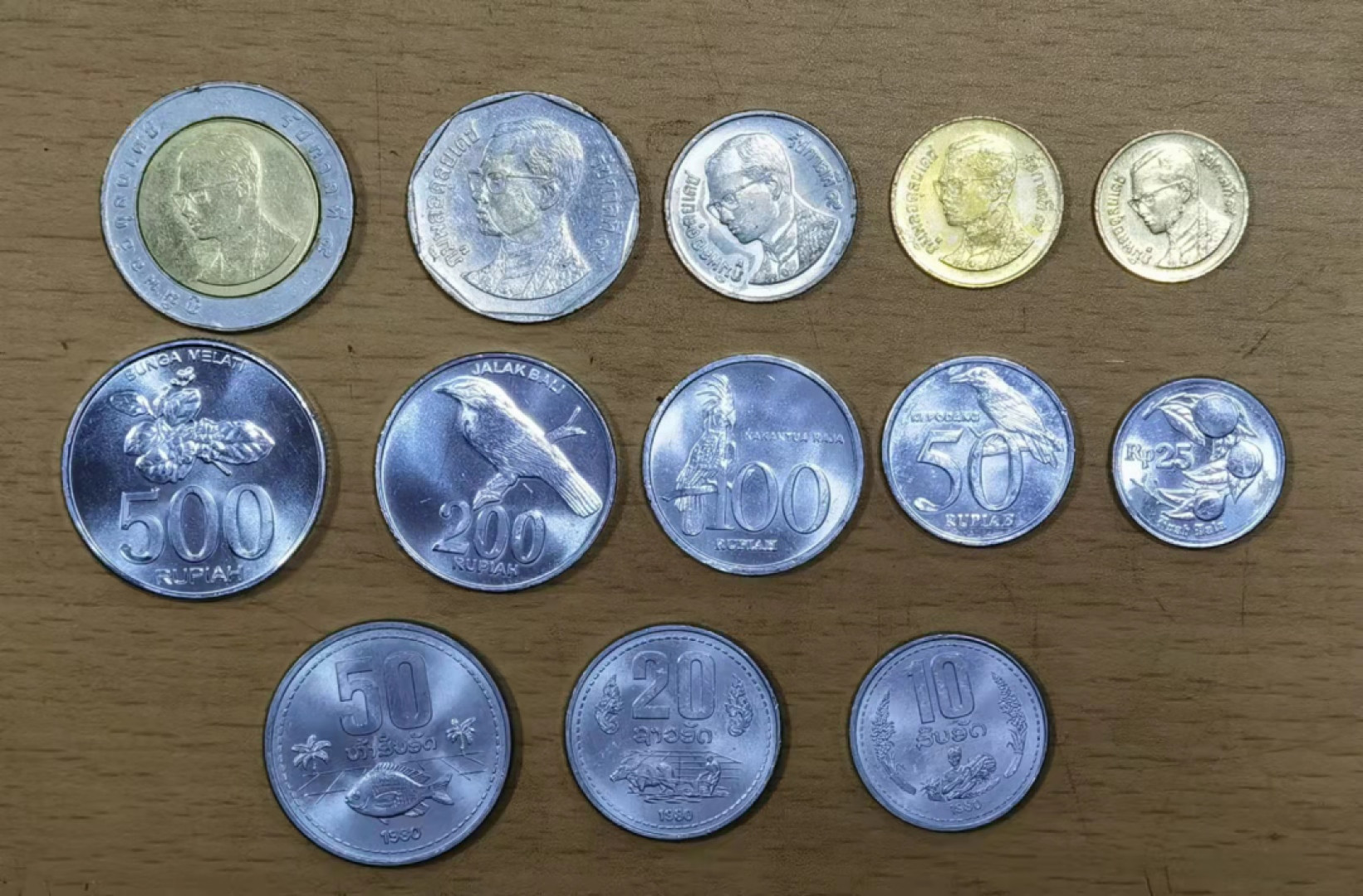 北京马甸外国币微拍第六十一期，非贵金属外国流通币，纪念币专场，陆续上新欢迎关注 泰国，印尼，老挝三套