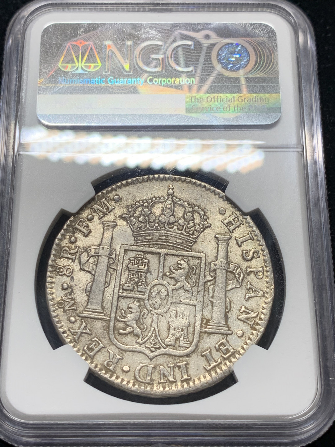 《竞宝斋》钱币微拍-第9场（不限金额顺丰包邮） NGC-AU53 墨西哥 1800年 卡洛斯四世 8R 大银币 原味好品