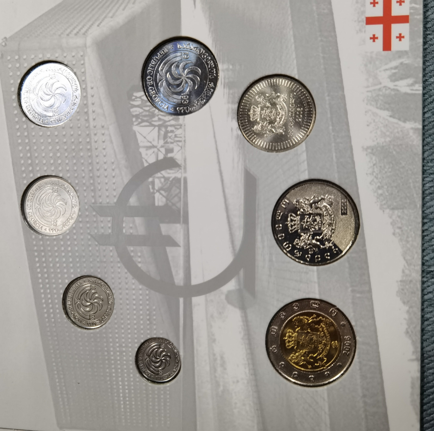 北京马甸外国币微拍第六十一期，非贵金属外国流通币，纪念币专场，陆续上新欢迎关注 2017年格鲁吉亚官方卡装流通币