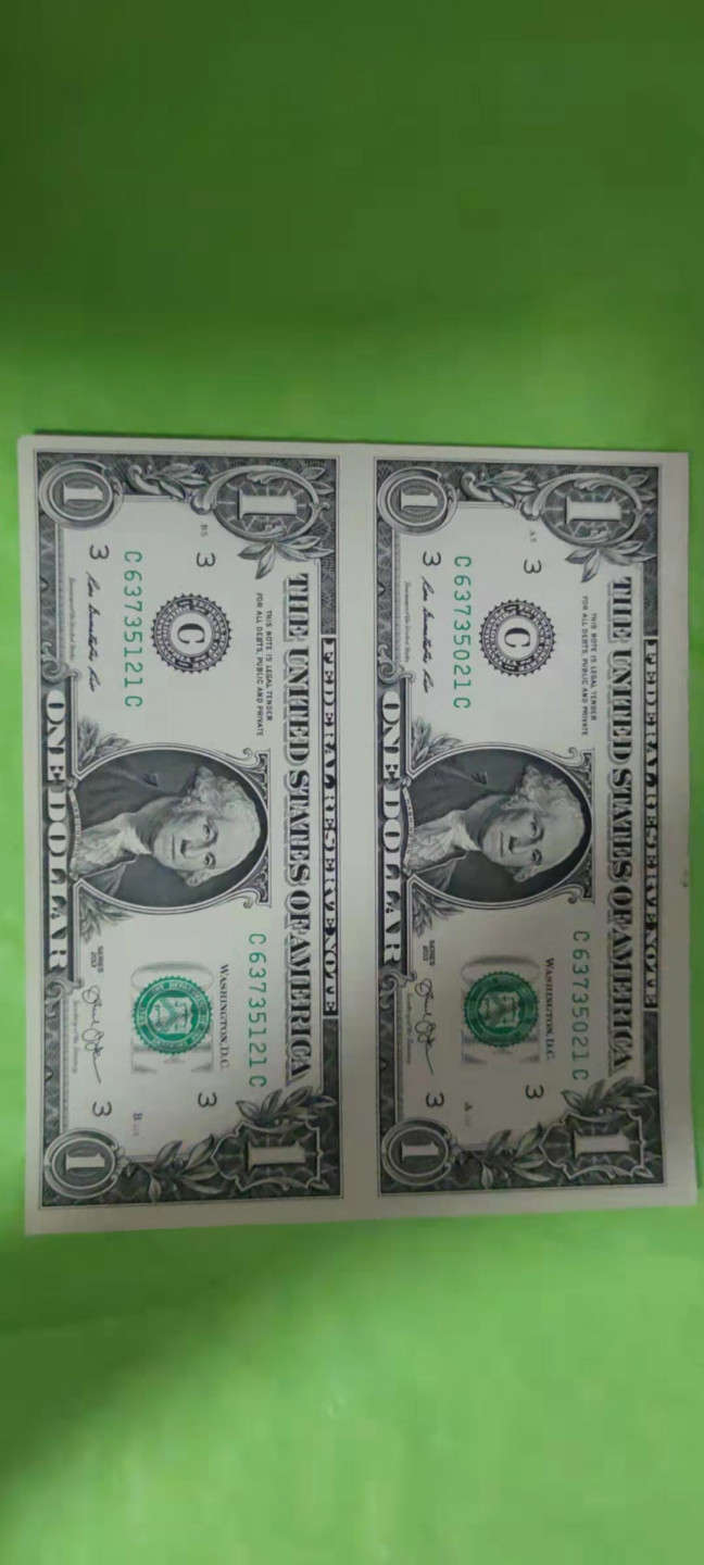 一米收藏，开心上拍(第二十五期) 美元连体钞，两联体