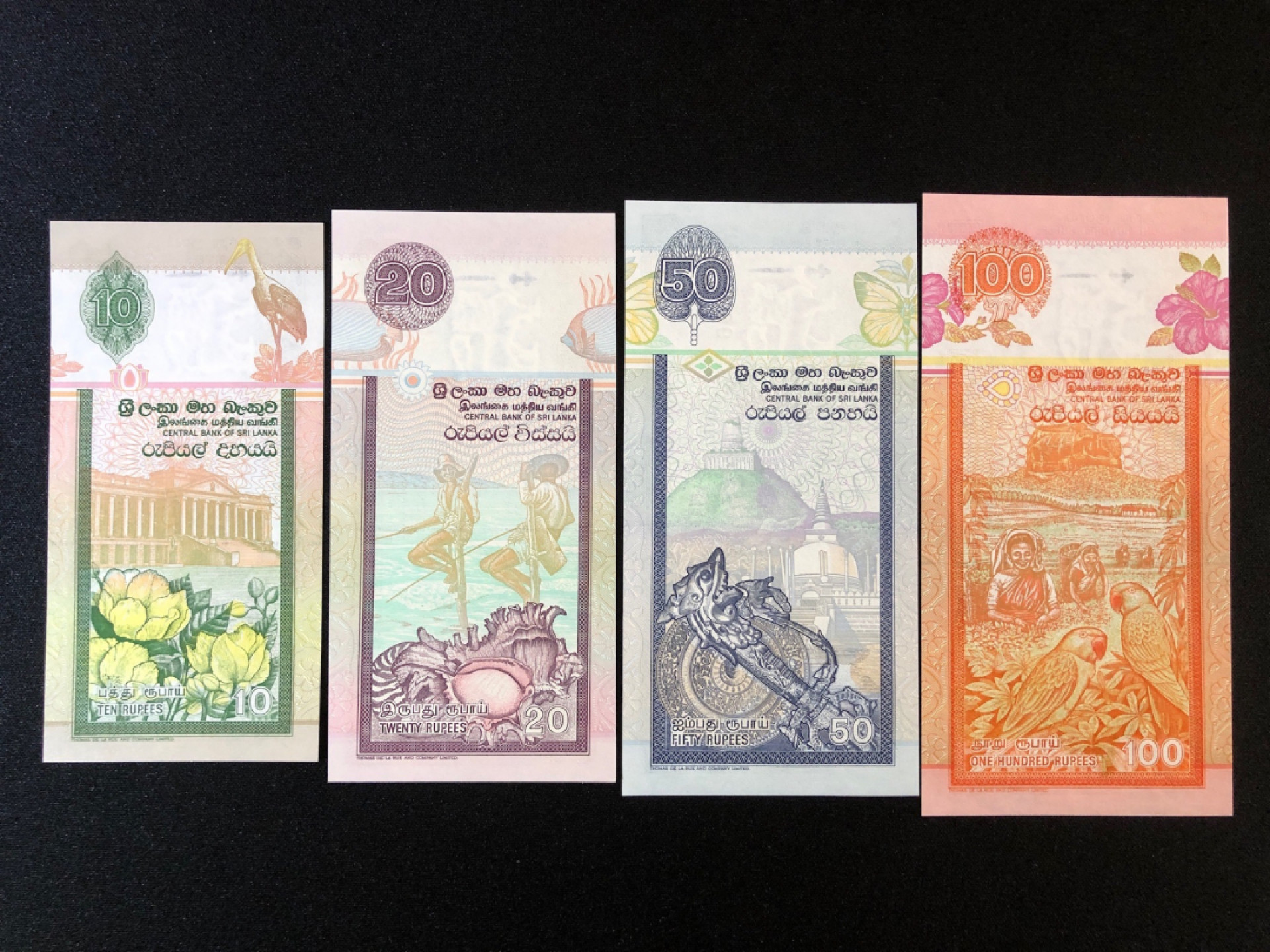 《张总收藏》38期—世界精品 斯里兰卡10-100小套 4张 UNC 2003年