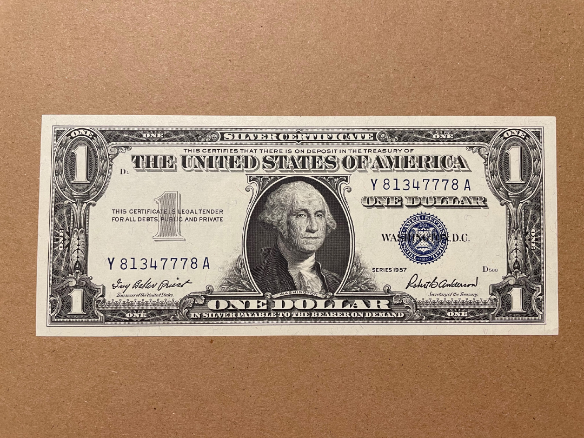 《张总收藏》38期—世界精品 美元1元 UNC 1957年