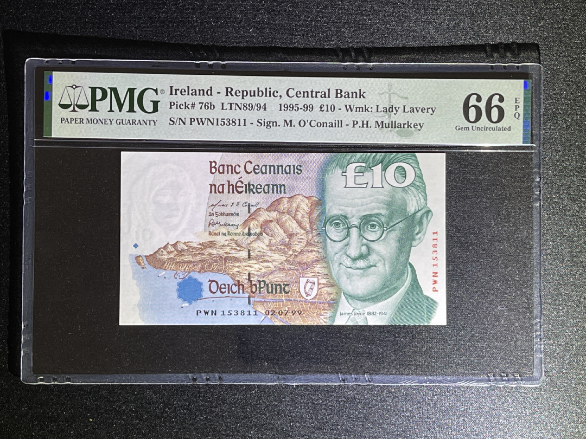 《张总收藏》38期—世界精品 爱尔兰10镑 PMG66E 末版无47