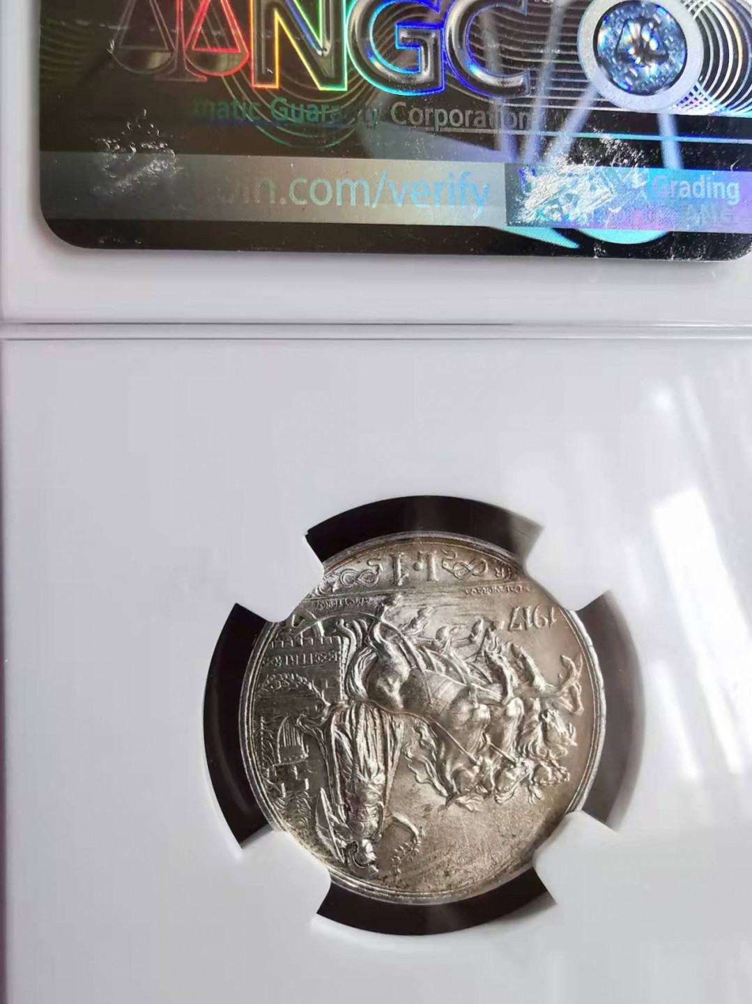 凡希社世界钱币微拍第一百七十三期 1917意大利马车里拉NGC-MS63
