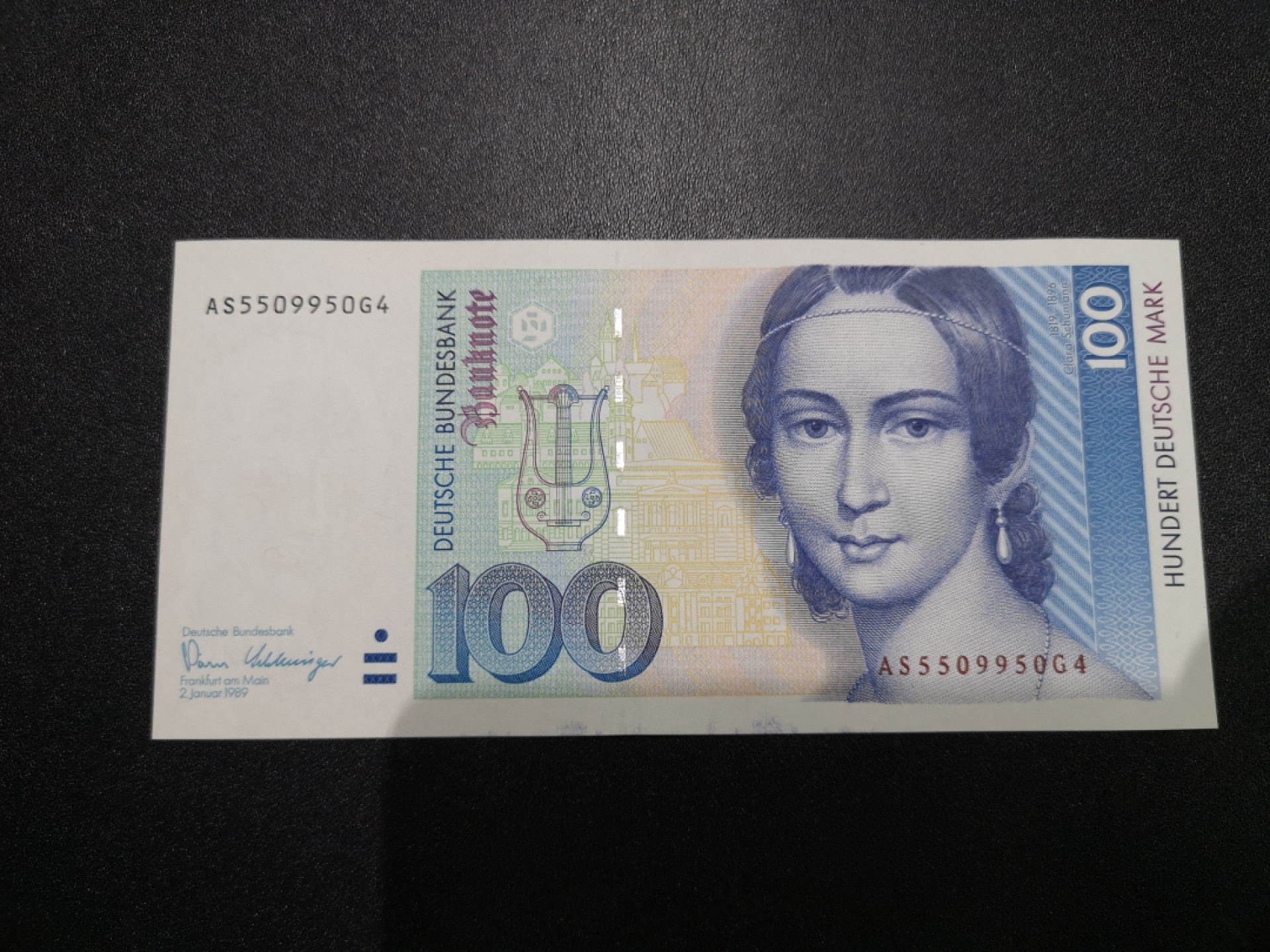 《外钞收藏家》第一百三十六期（本期100件） 1989年德国末版100马克 全新UNC