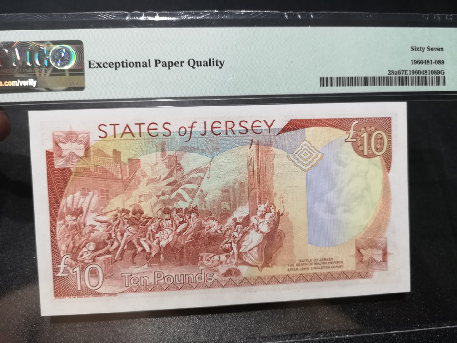 《外钞收藏家》第一百三十六期（本期100件） 2000年泽西10镑 PMG67