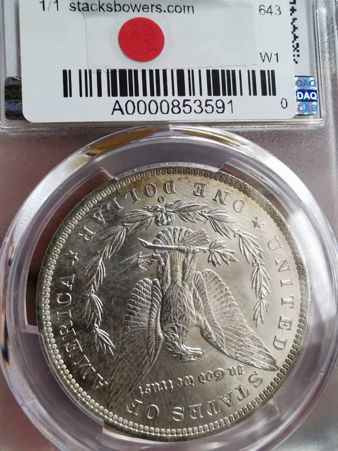 凡希社世界钱币微拍第一百七十三期 1885O美国摩根壹圆PCGS-MS64五彩！