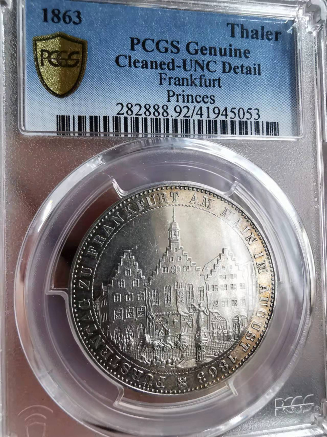 凡希社世界钱币微拍第一百七十三期 1863法兰克福王子会议纪念泰勒PCGS-UNCD