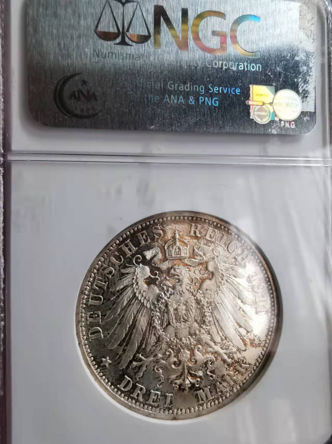 凡希社世界钱币微拍第一百七十三期 1911符腾堡金婚3马克NGC-MS65