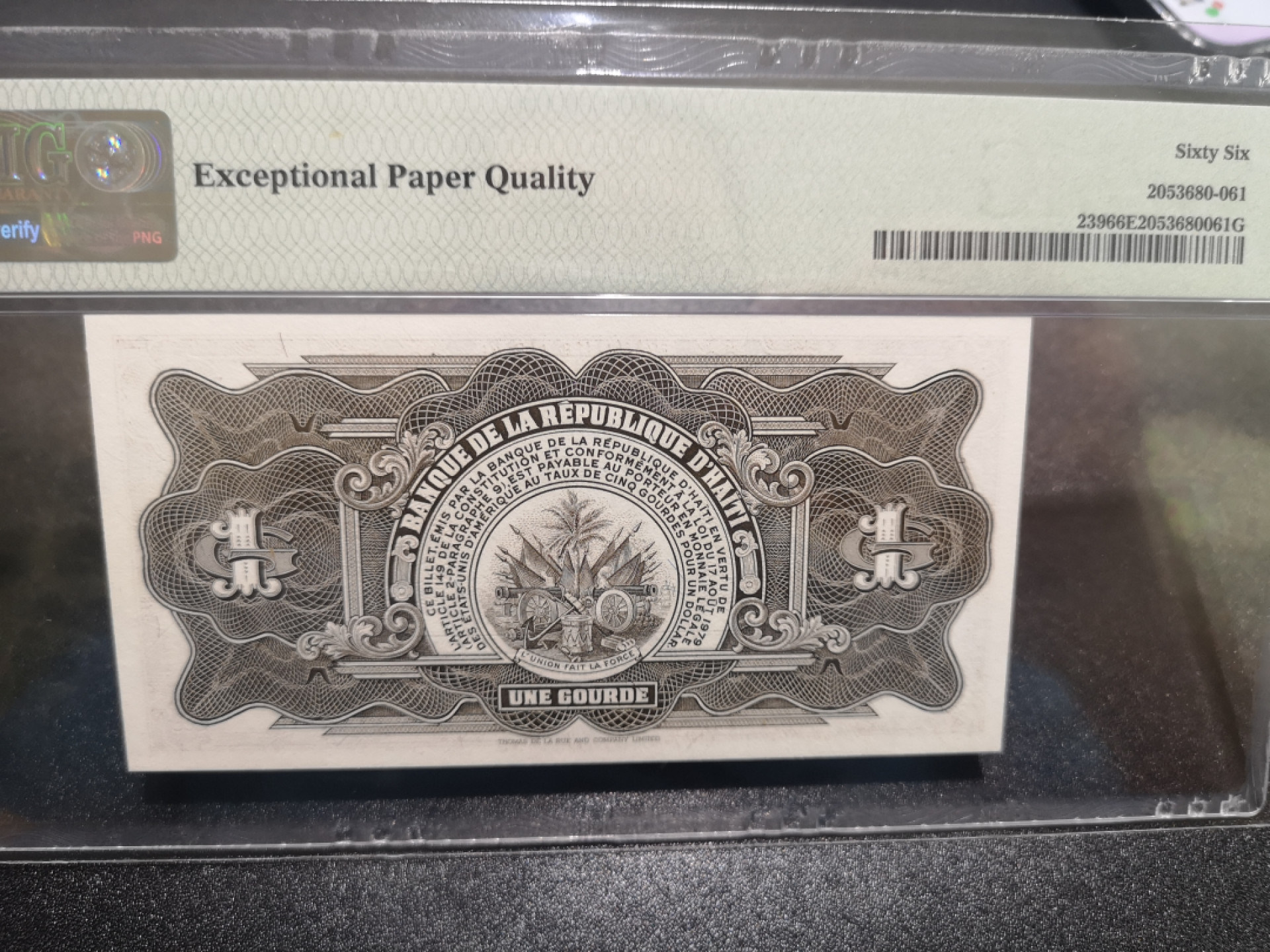 《外钞收藏家》第一百三十六期（本期100件） 1979海地1 PMG66 无47