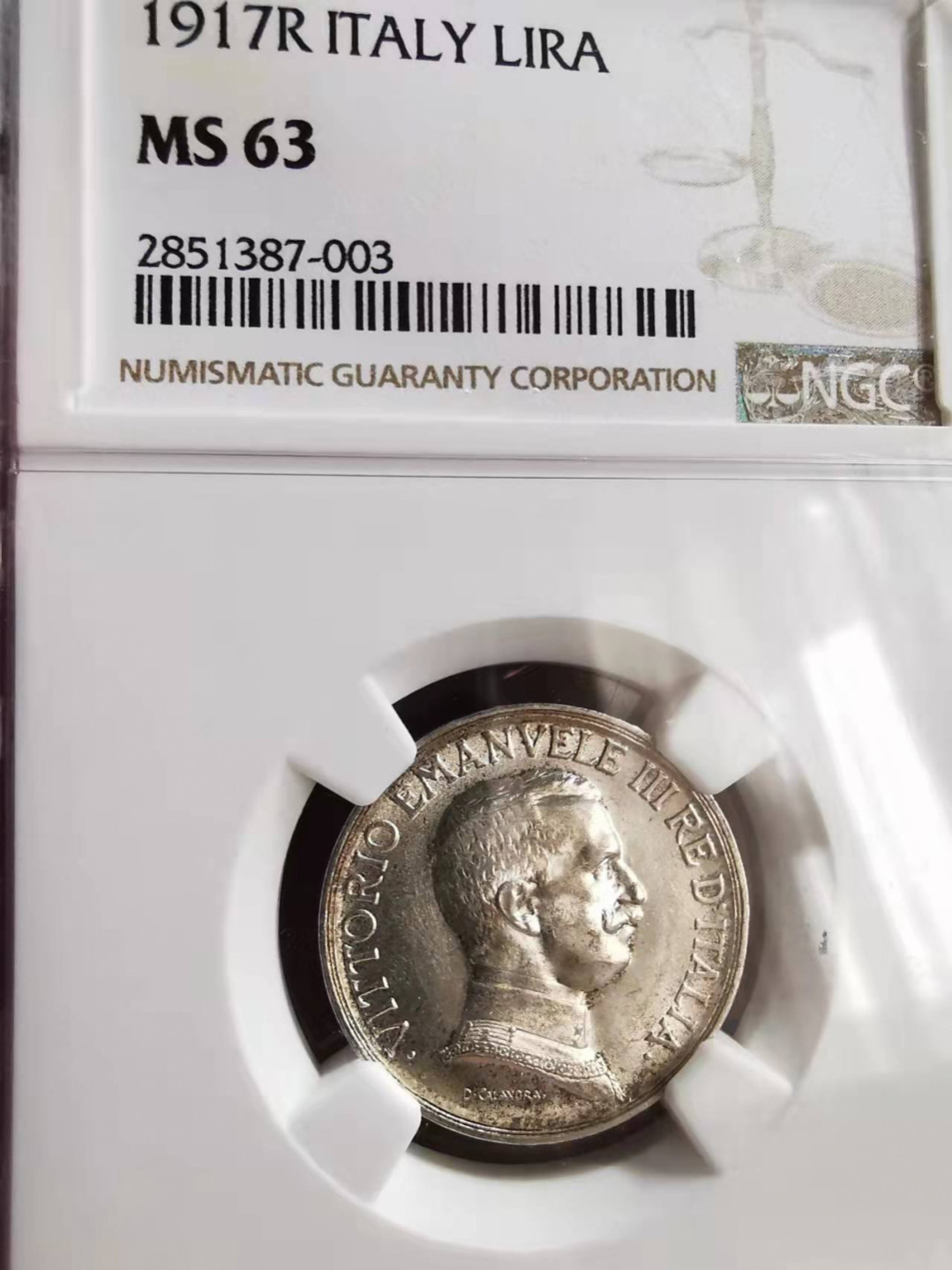 凡希社世界钱币微拍第一百七十三期 1917意大利马车里拉NGC-MS63