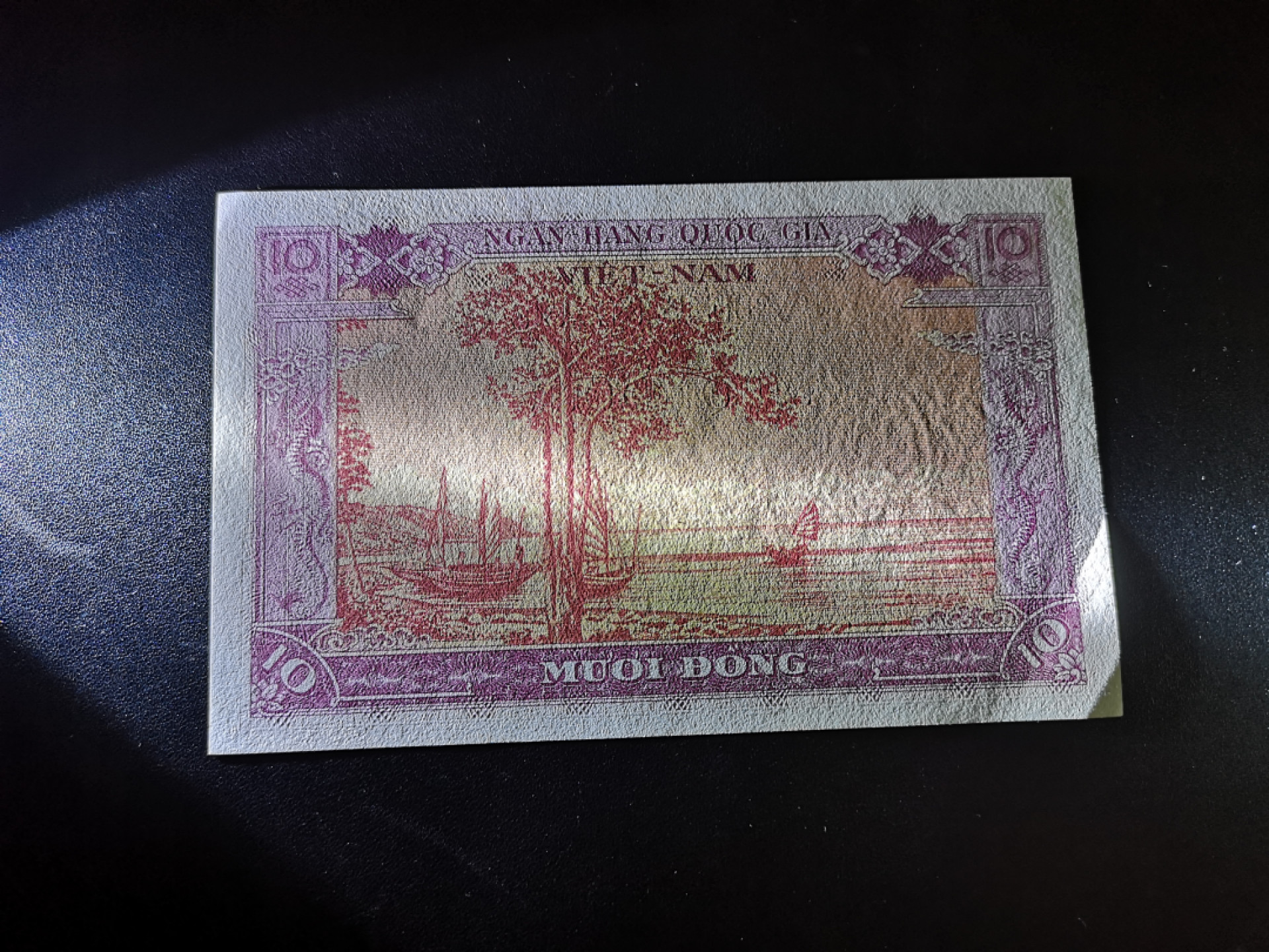 《外钞收藏家》第一百三十六期（本期100件） 1955年越南10盾 近全新 一个角有软折 会处理的压一压会好
