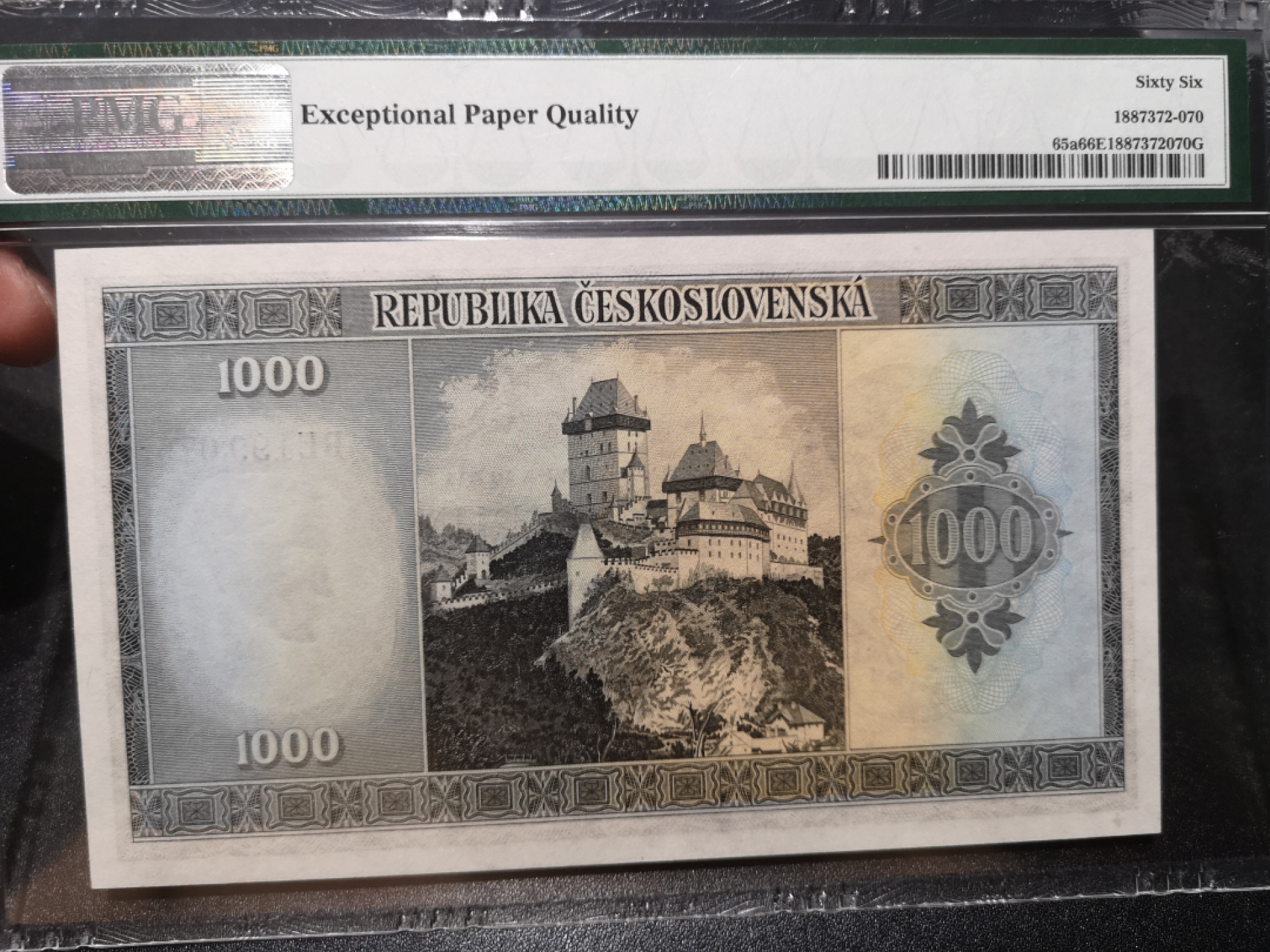 《外钞收藏家》第一百三十六期（本期100件） 1945年捷克斯洛伐克1000克朗 PMG66 BWC作品