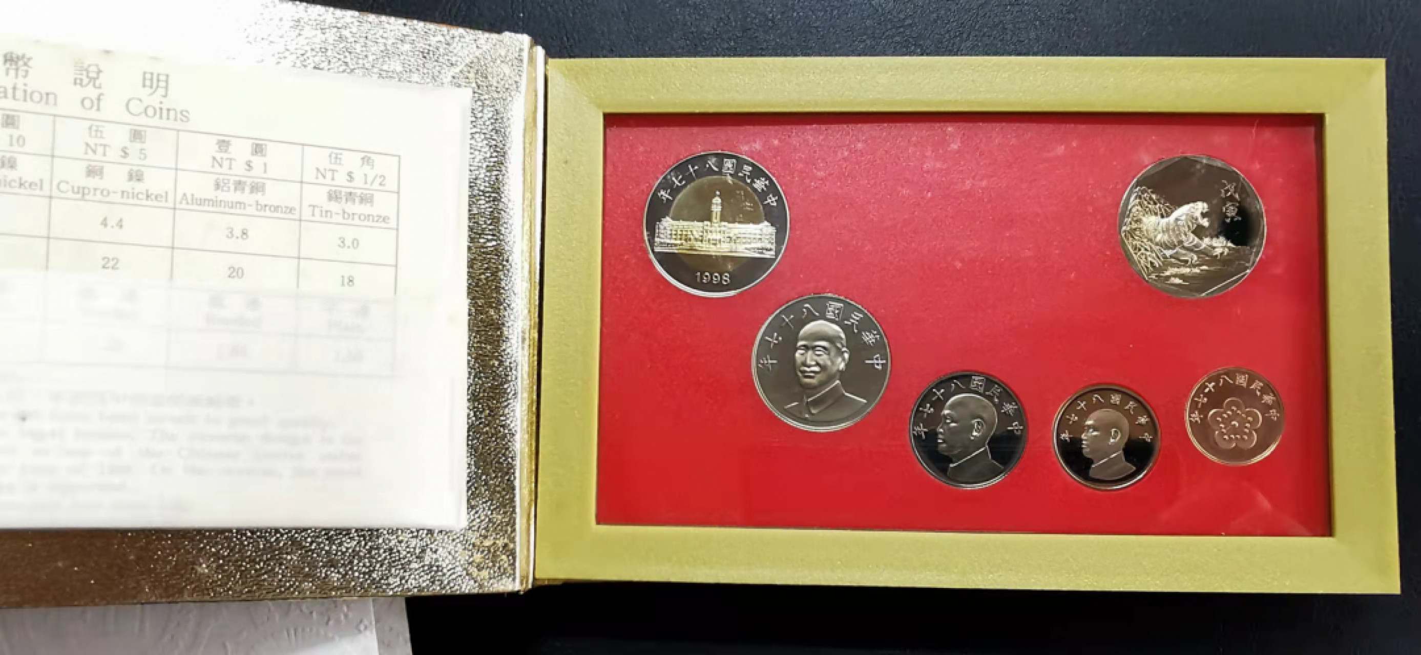 凡希社世界钱币微拍第一百七十三期 1998新台币精铸PS原包装全品