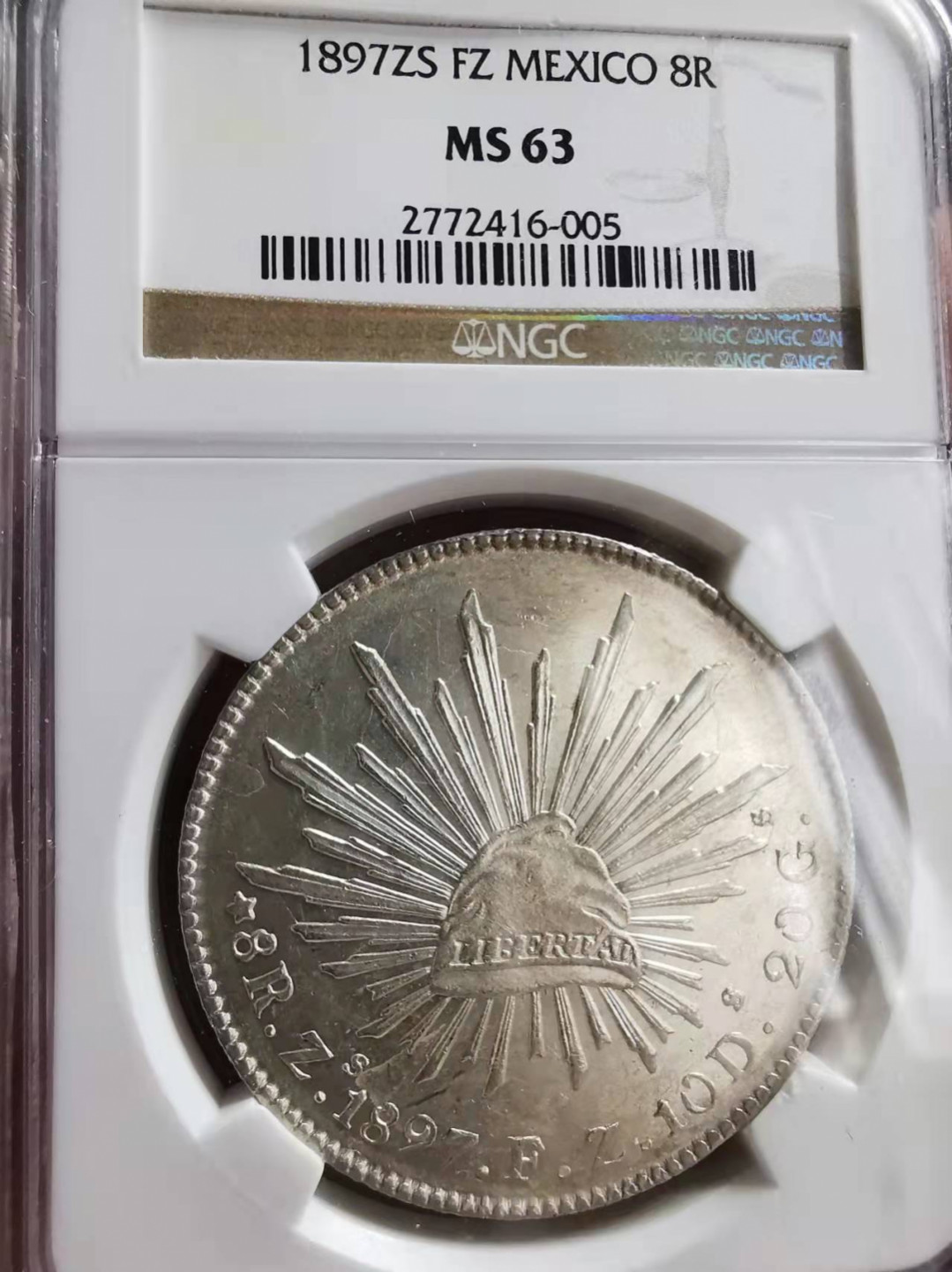 凡希社世界钱币微拍第一百七十三期 1897ZS墨西哥花边鹰洋NGC-MS63