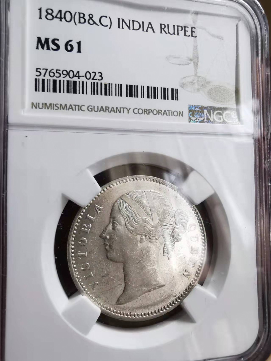 凡希社世界钱币微拍第一百七十三期 1840东印度公司小维卢比NGC-MS61