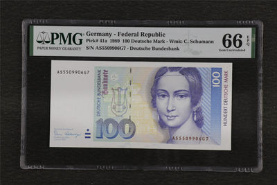 亘邦收藏 第90期 - 1989年 德国100马克 AS5509906 PMG 66EPQ