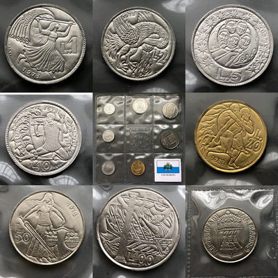 蒂克钱币-0起自动拍 - 币章拍卖第14期 - 圣马力诺 1973年 套币 （不含银币）